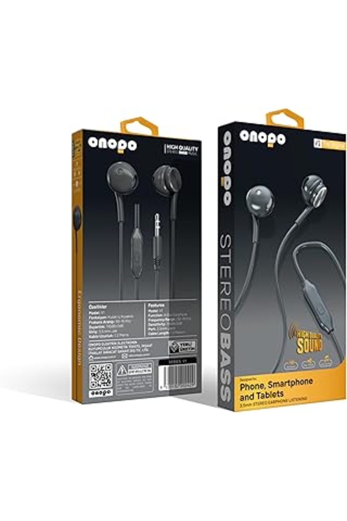 Mu Art Ahşap Onopo Stereo Kablolu Kulaklık Extra Bass Dinleme 3.5Mm Kulakiçi Kulaklık - V1