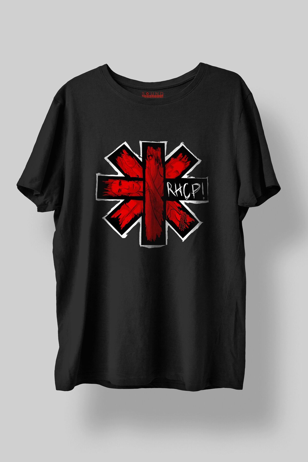 Sound Gorgeous Red Hot Chili Peppers Baskılı Regular Fit Unisex Siyah T-Shirt %100 Pamuk No:465