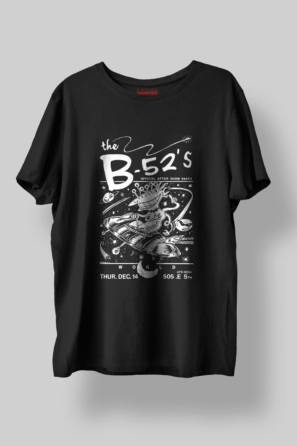 Sound Gorgeous The B-52's Baskılı Regular Fit Unisex Siyah T-Shirt %100 Pamuk No:626