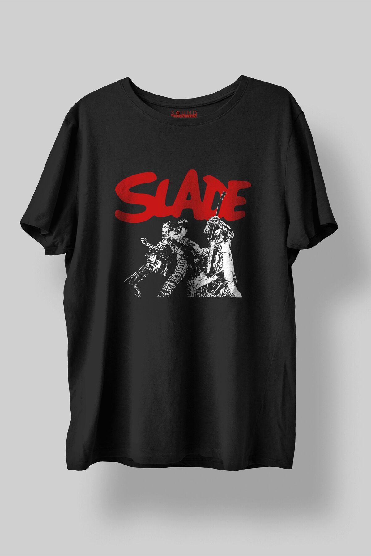 Sound Gorgeous Slade Baskılı Regular Fit Unisex Siyah T-Shirt %100 Pamuk No:528