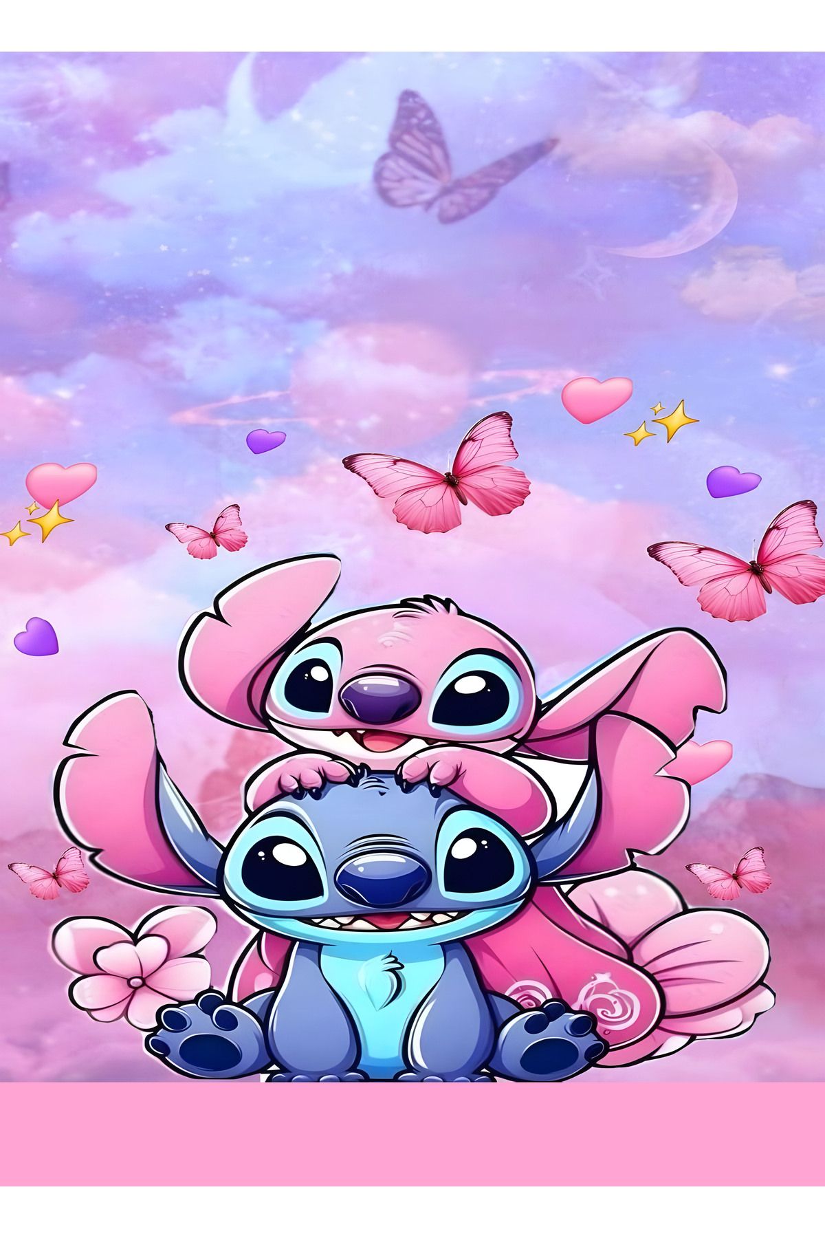 Şen Dekorasyon Stitch Pembe Çocuk Pike Takımı