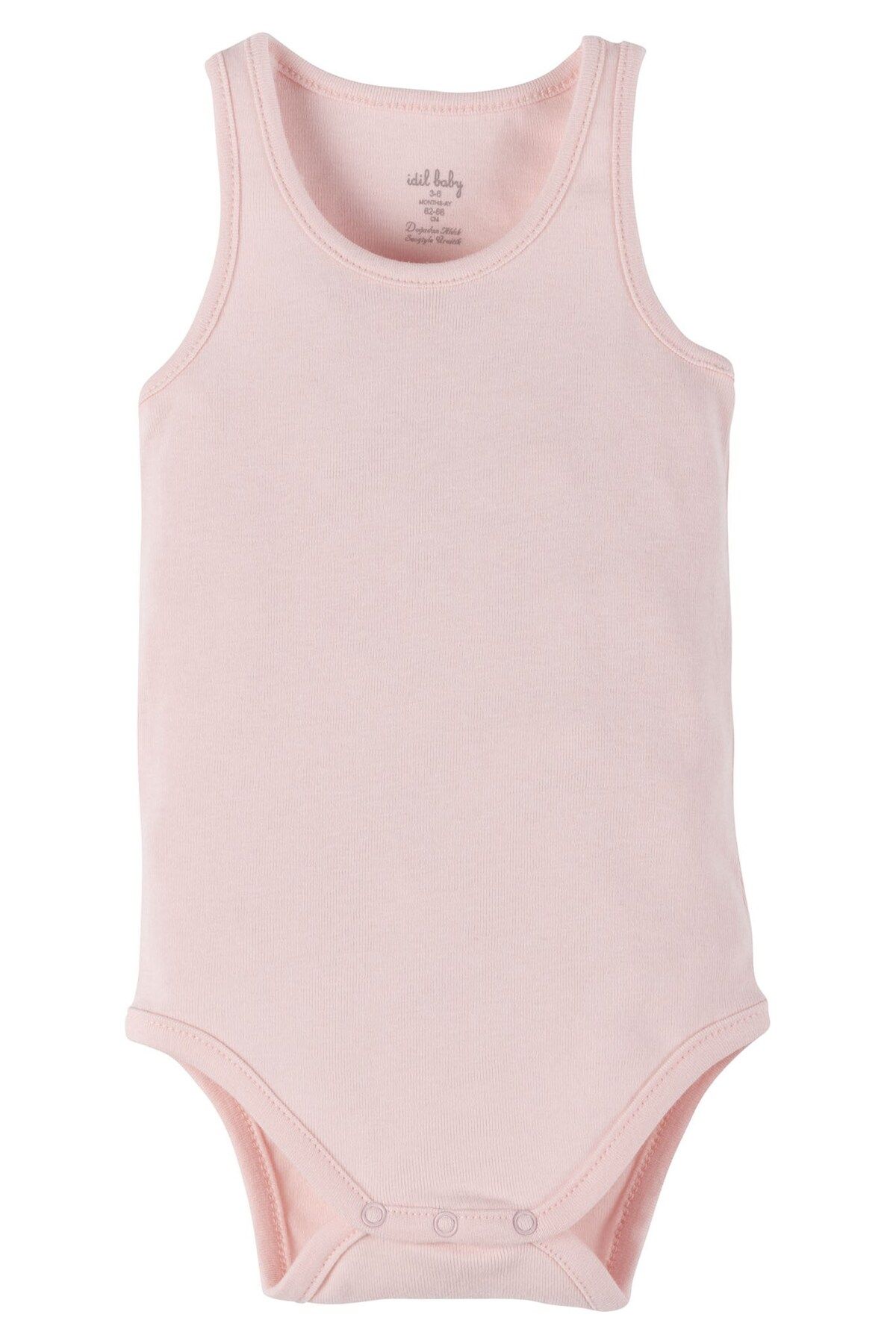 İdilbaby&Mamino İDİLBABY&MAMİNO kız bebek askılı pudra çıtçıtlı body