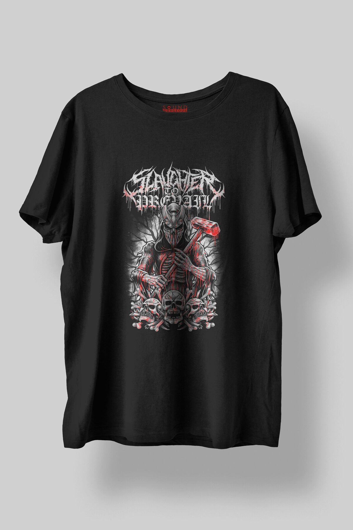 Sound Gorgeous Slaughter to Prevail Baskılı Regular Fit Unisex Siyah T-Shirt %100 Pamuk No:531