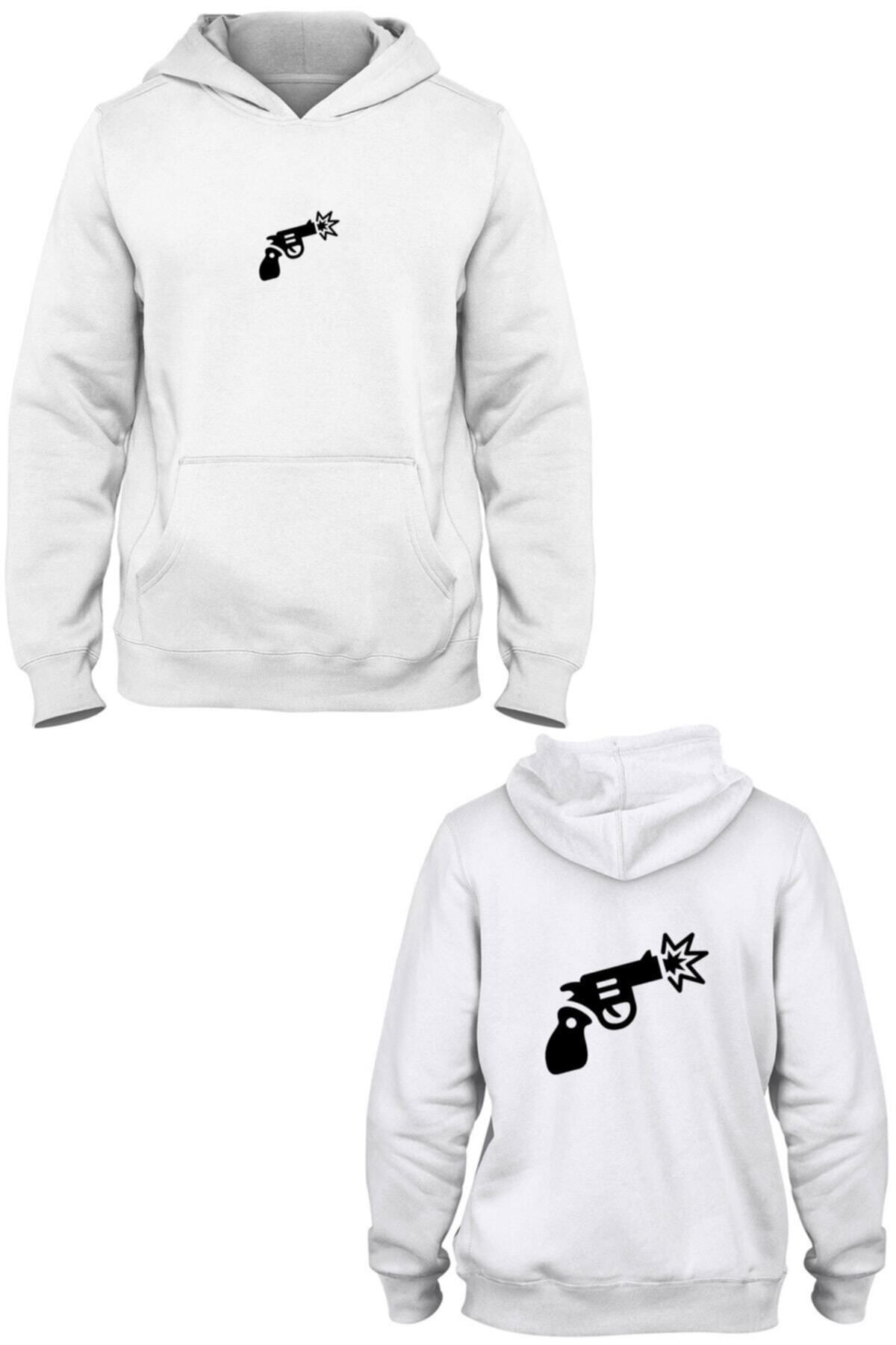 Pisa Art Tabanca Ön Arka Baskılı Kanguru Cepli Kapşonlu Sweatshirt Bll2780