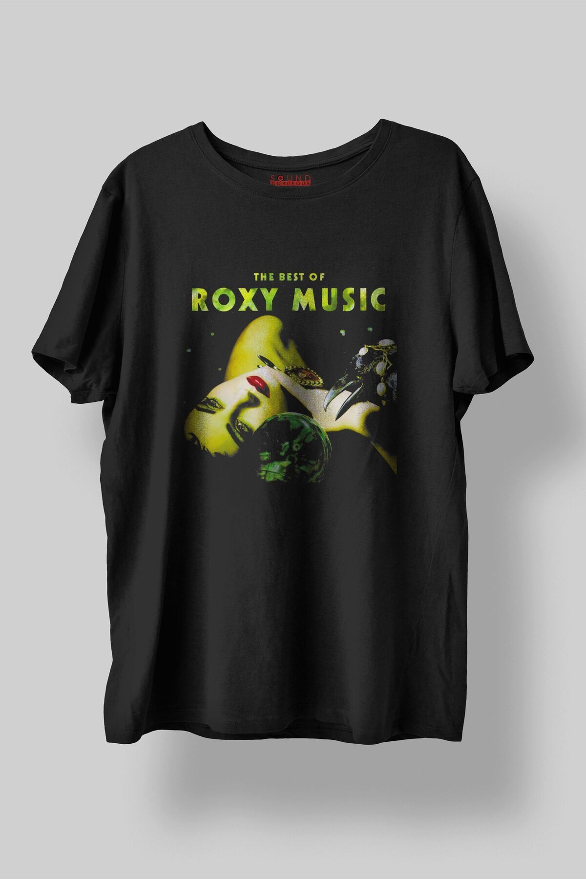 Sound Gorgeous Roxy Music Baskılı Regular Fit Unisex Siyah T-Shirt %100 Pamuk No:482