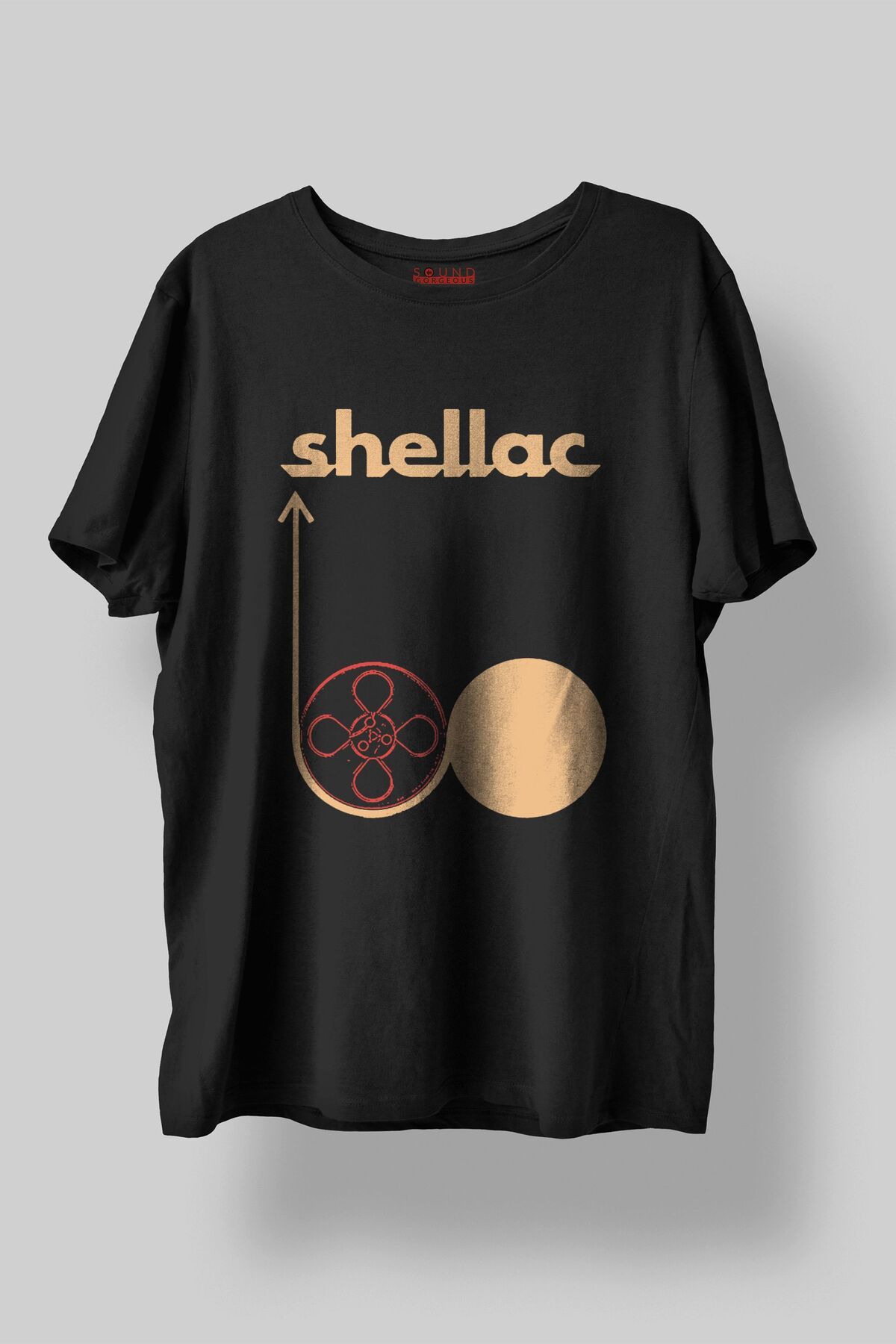 Sound Gorgeous Shellac Baskılı Regular Fit Unisex Siyah T-Shirt %100 Pamuk No:501