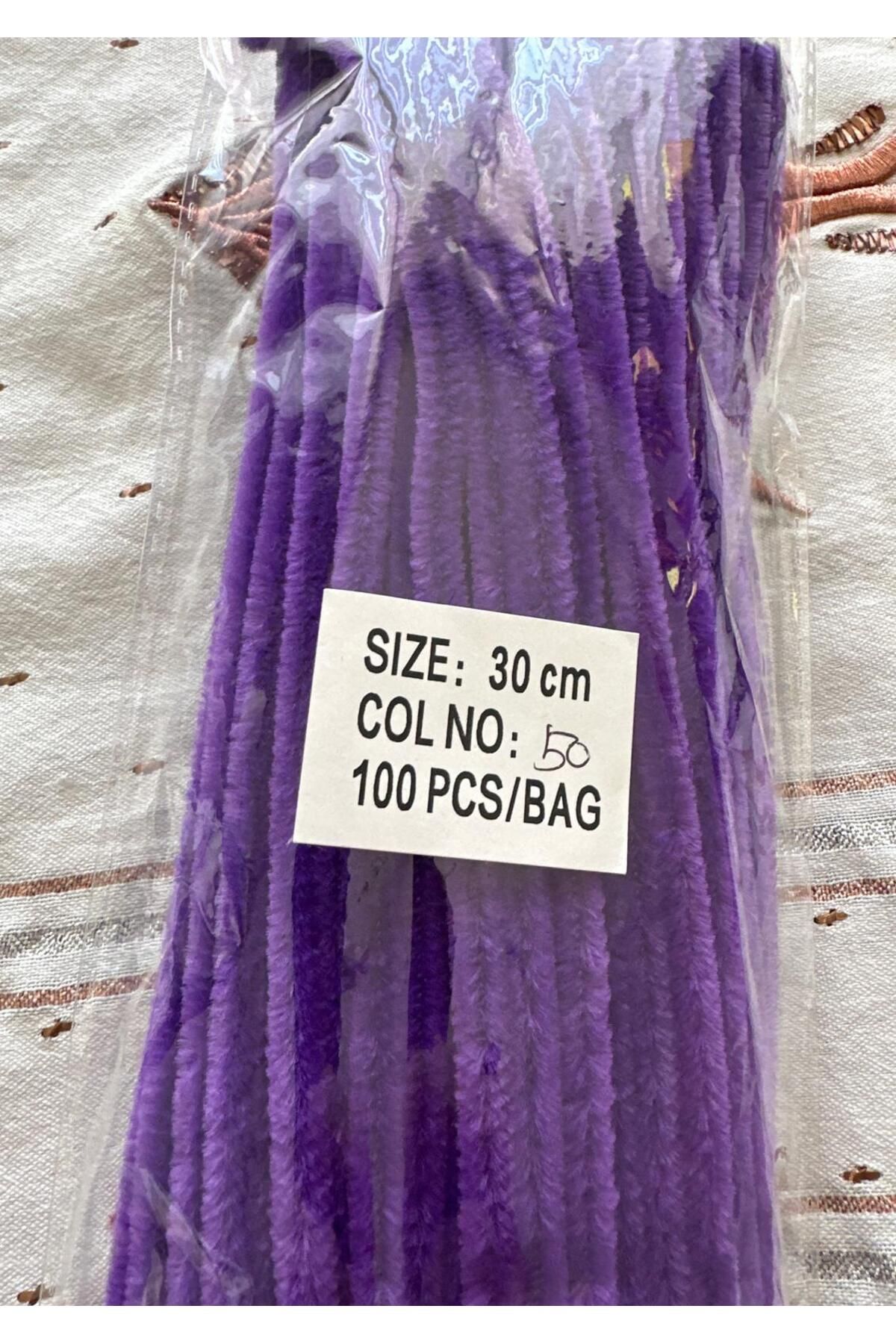 KARAASLAN 100’lü Mor Şönil Sap | 30 cm | Düğün & Etkinlik Süsleme Malzemesi