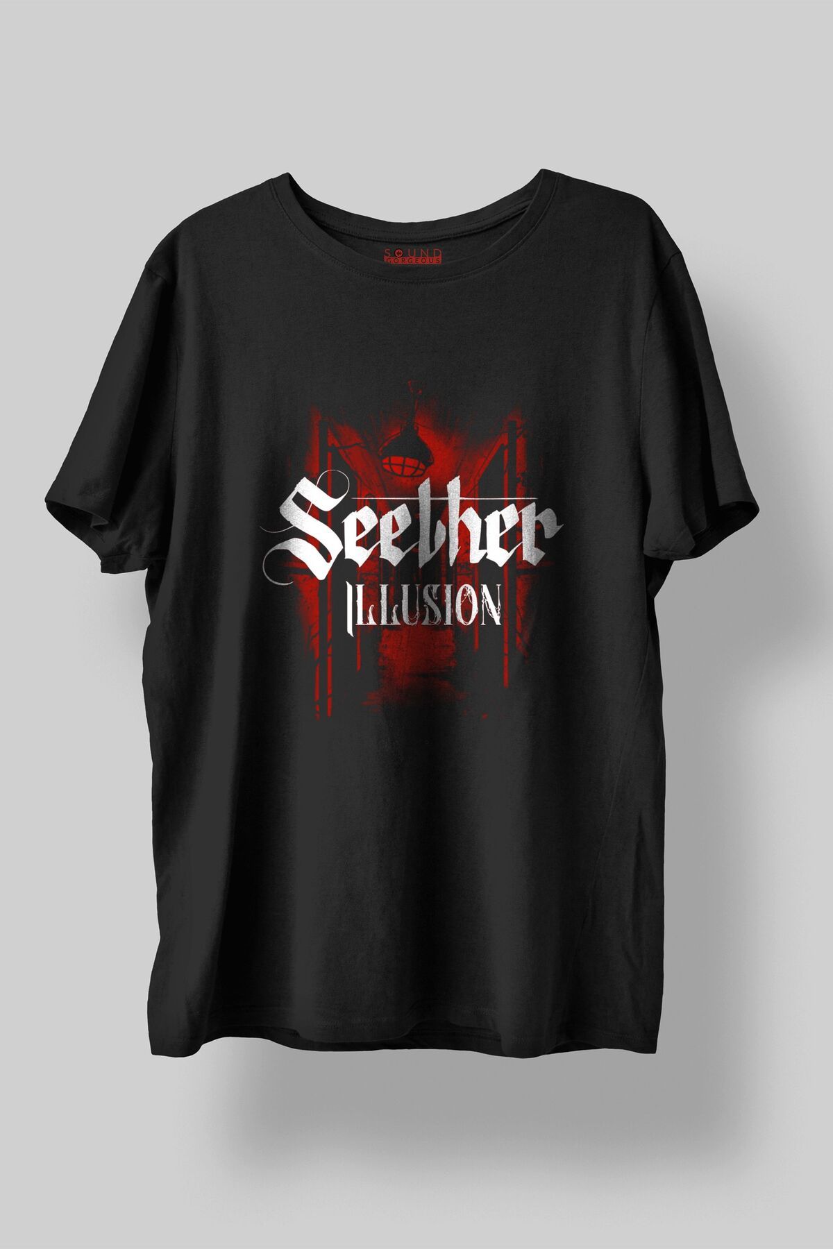 Sound Gorgeous Seether Baskılı Regular Fit Unisex Siyah T-Shirt %100 Pamuk No:493