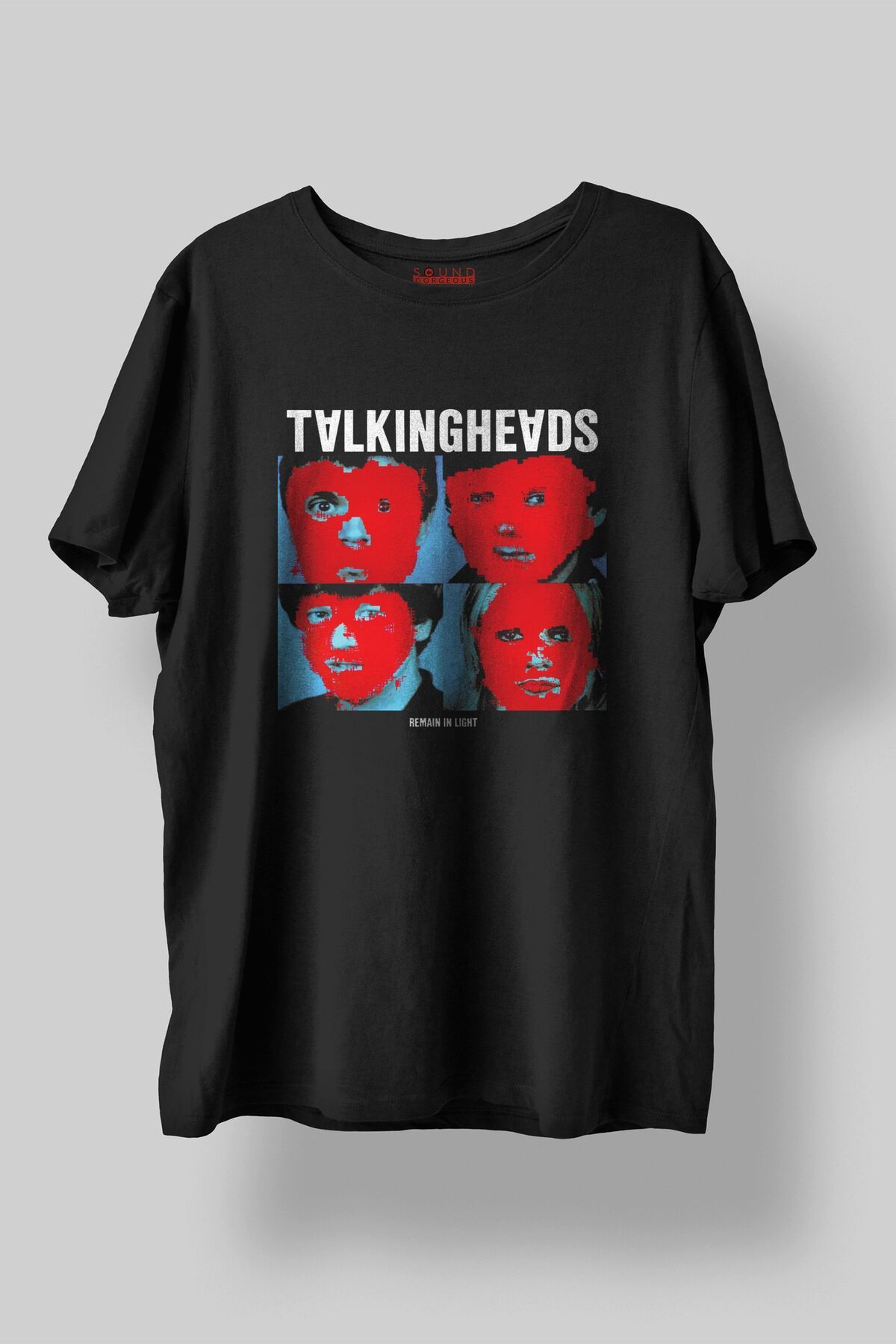 Sound Gorgeous Talking Heads Baskılı Regular Fit Unisex Siyah T-Shirt %100 Pamuk No:604