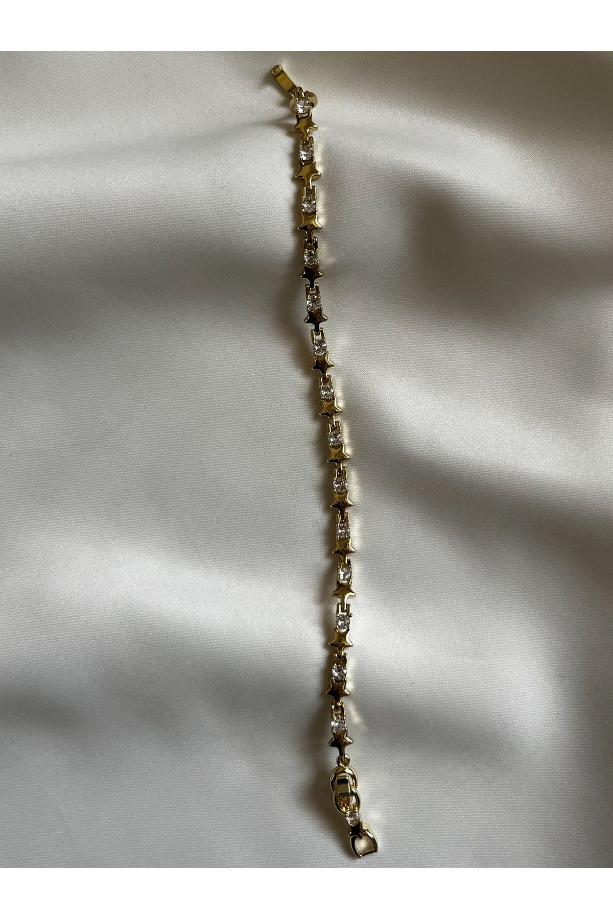 MODA Yıldızlı Zirkon Taşlı Gold Bileklik