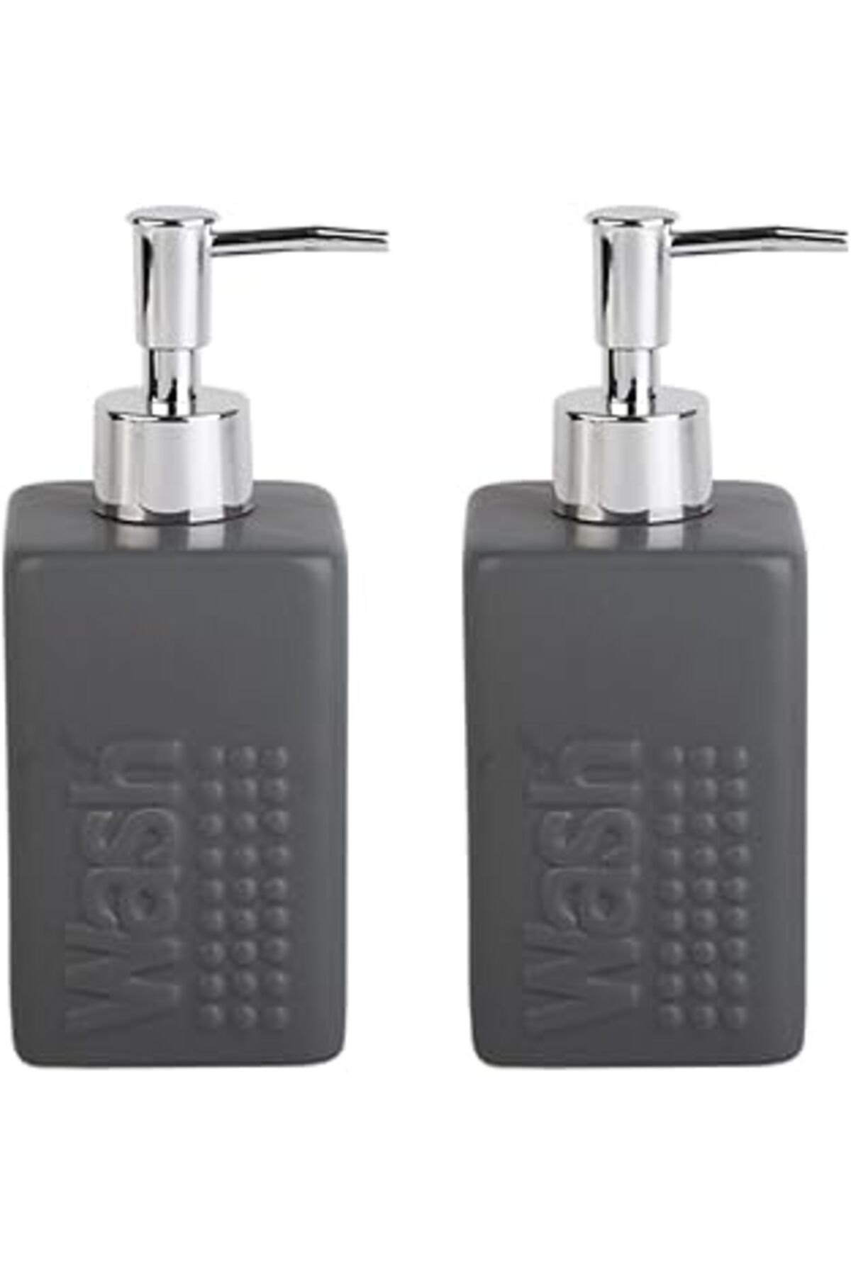 Mu Art Ahşap Bosphorus Homi Banyo Seti Seramik Sivi Sabunluk 2 Adet Koyu Bej Modern 7x7x17cm 300ml