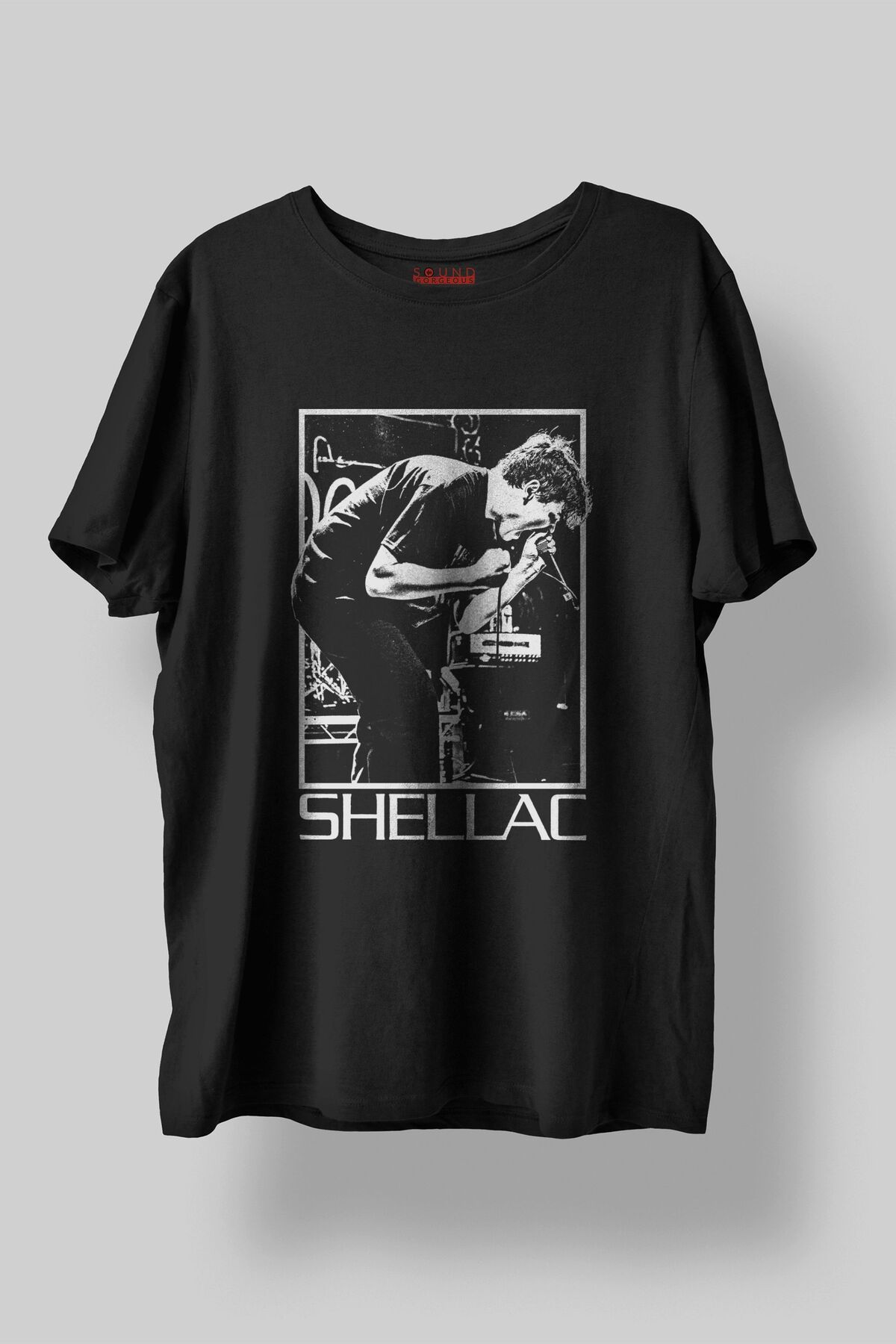 Sound Gorgeous Shellac Baskılı Regular Fit Unisex Siyah T-Shirt %100 Pamuk No:502
