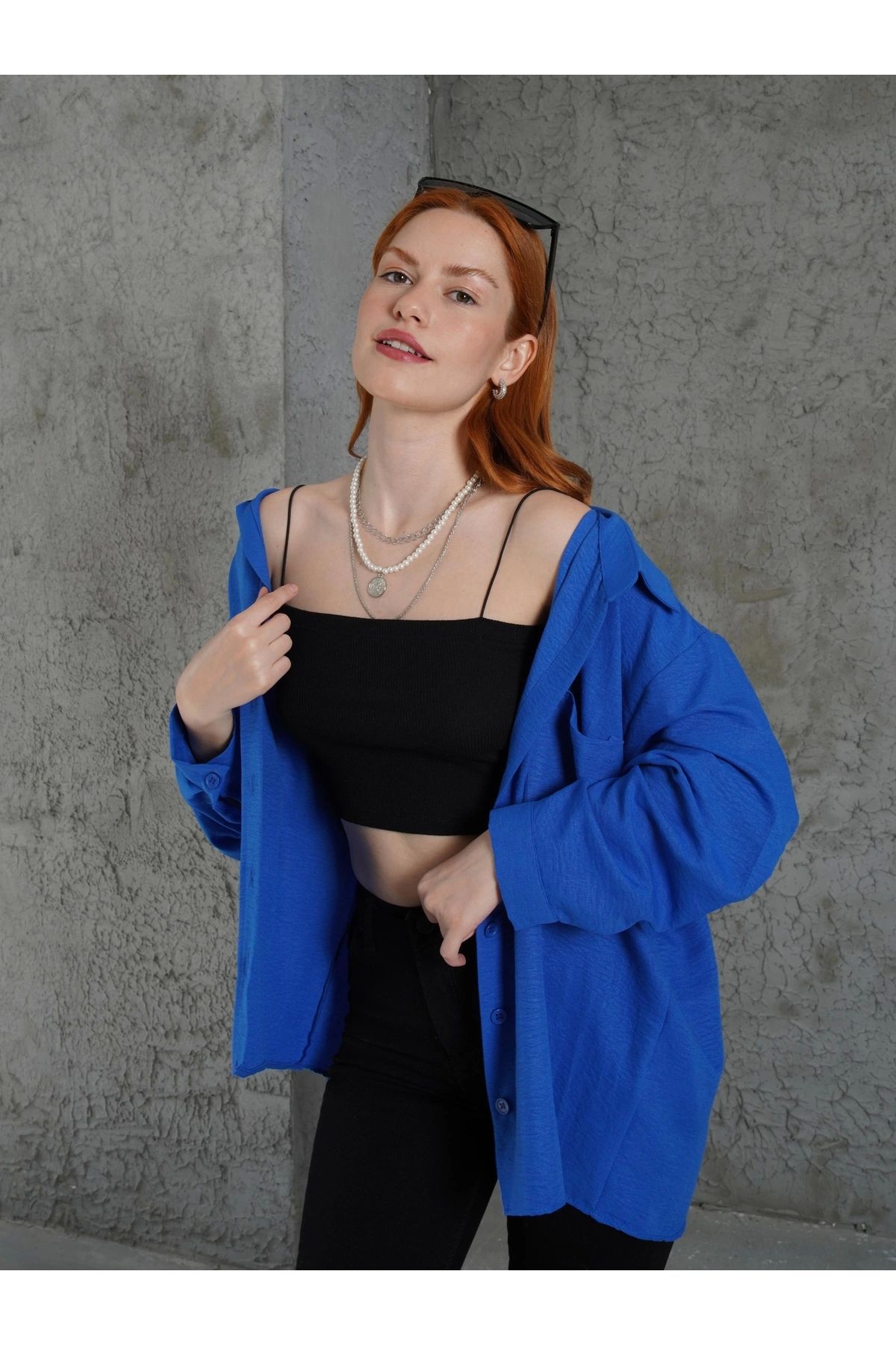 POLEXP Sade ve Şık Oversize Gömlek