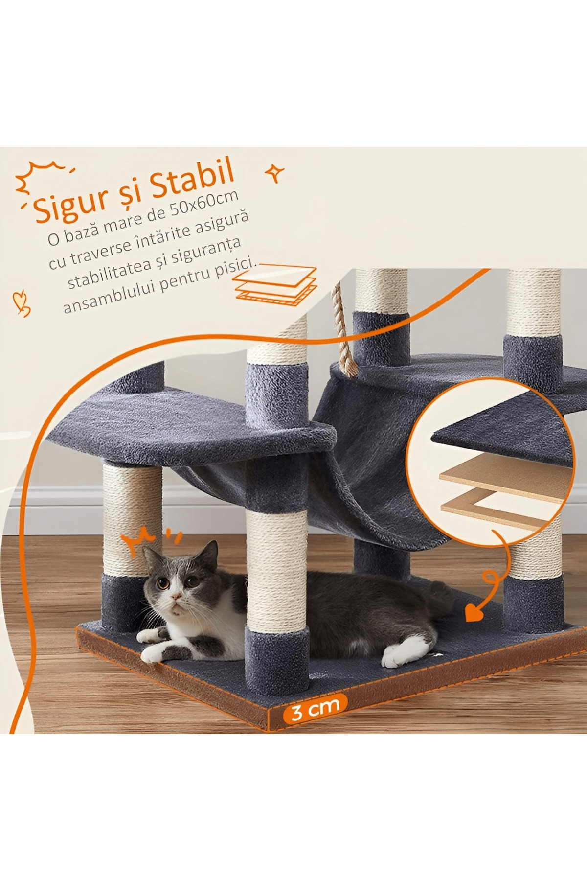 Joynest-Cat Play Set ®, With 2 Balls, Fiberglass Poles, Very Stable 6