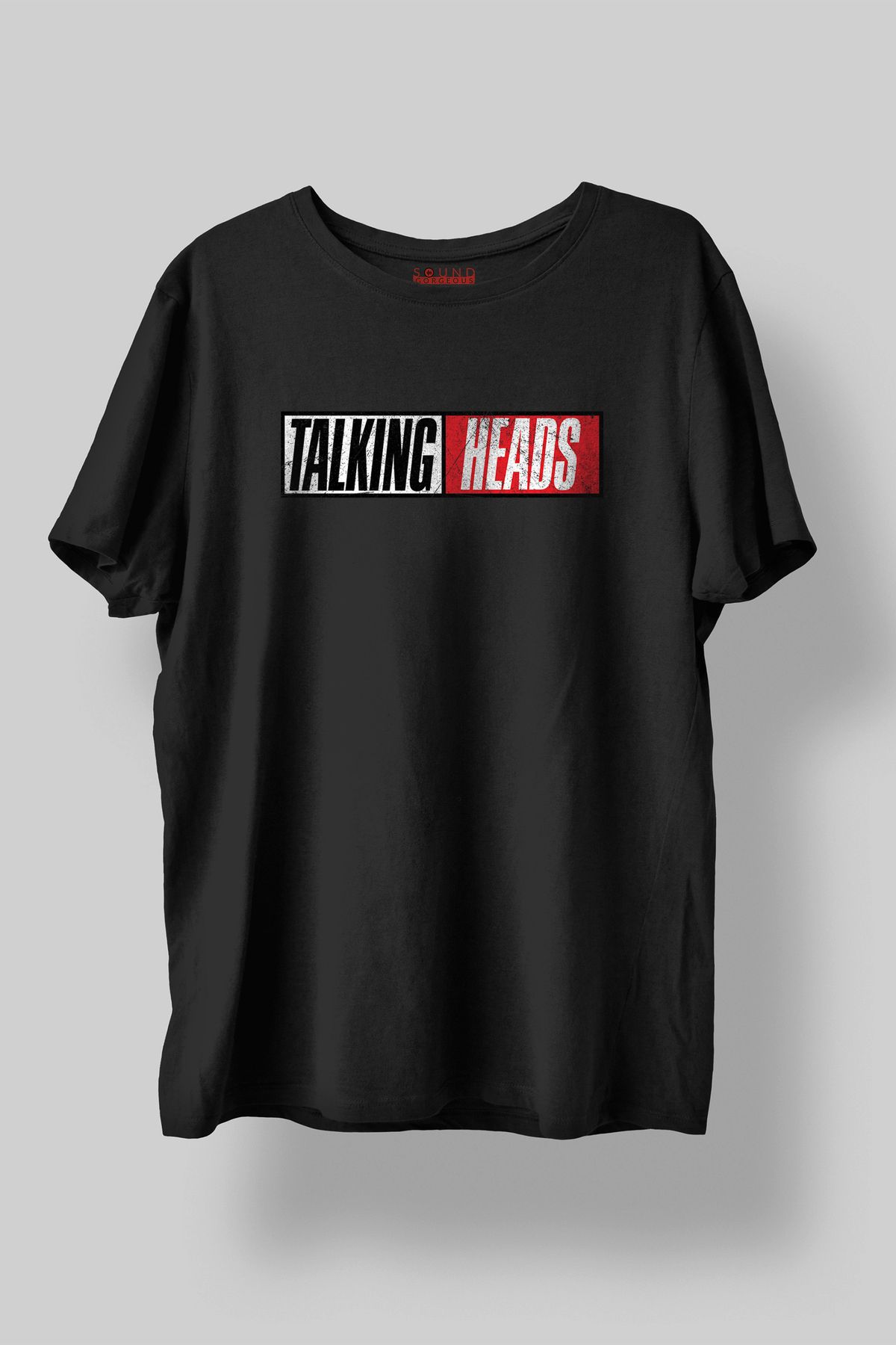 Sound Gorgeous Talking Heads Baskılı Regular Fit Unisex Siyah T-Shirt %100 Pamuk No:601