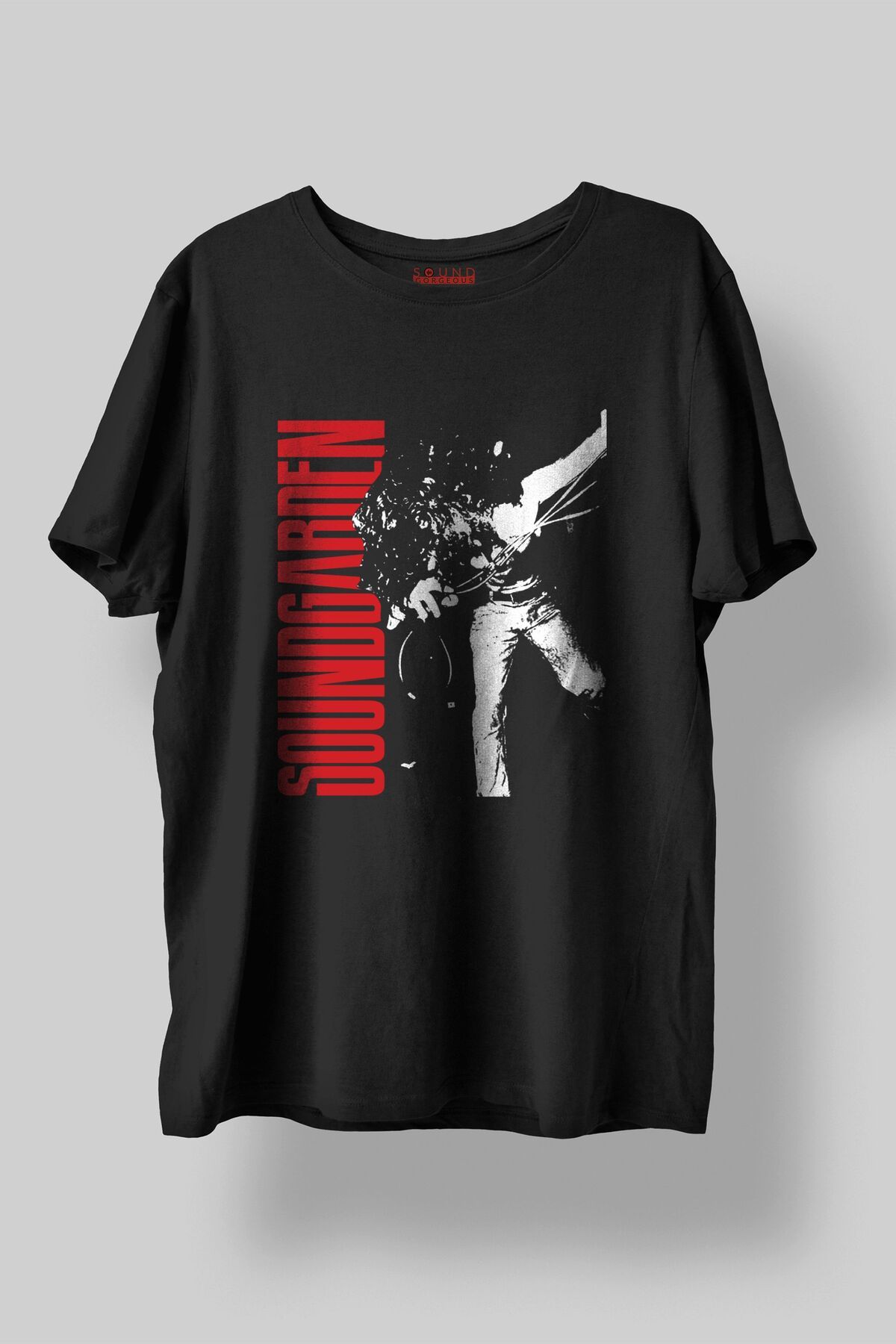 Sound Gorgeous Soundgarden Baskılı Regular Fit Unisex Siyah T-Shirt %100 Pamuk No:561