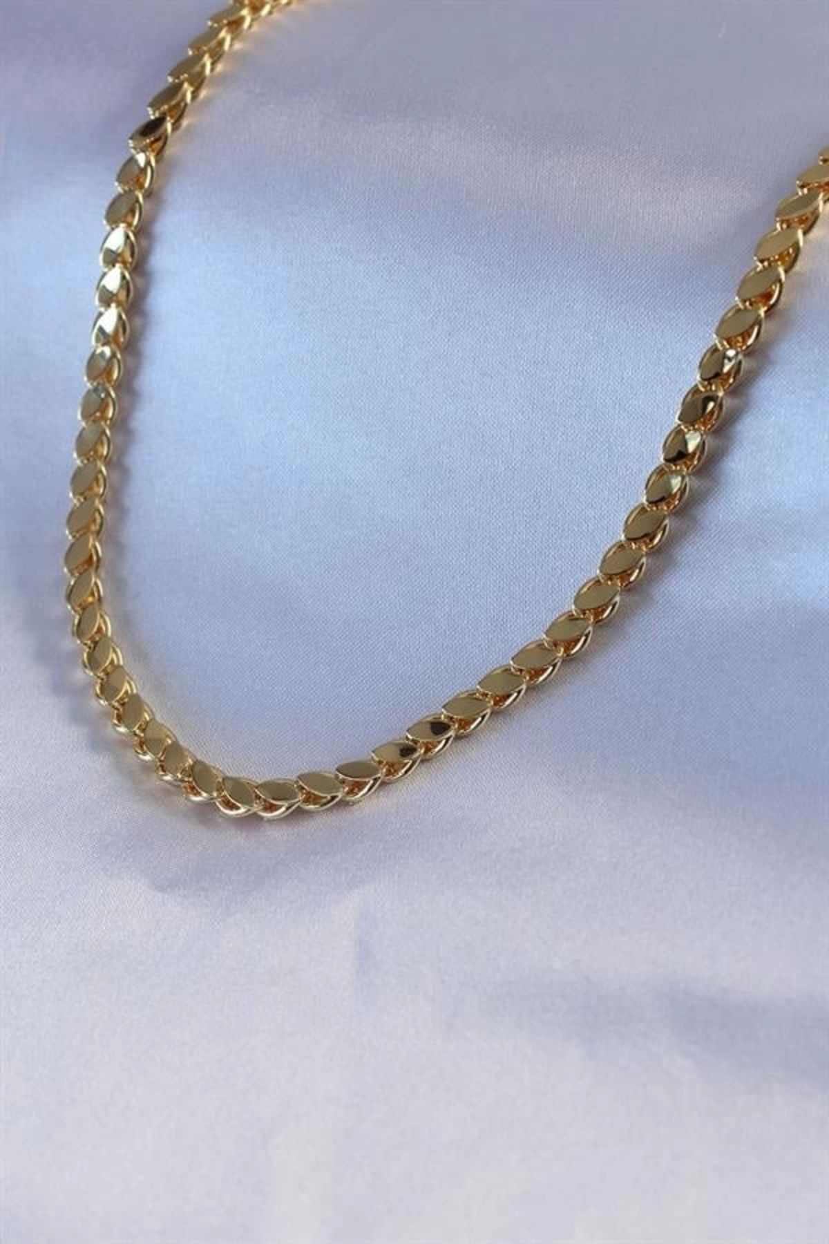 Alisim 316L Çelik Gold Renk 60 cm Arpa Zincir Model Kadın Kolye