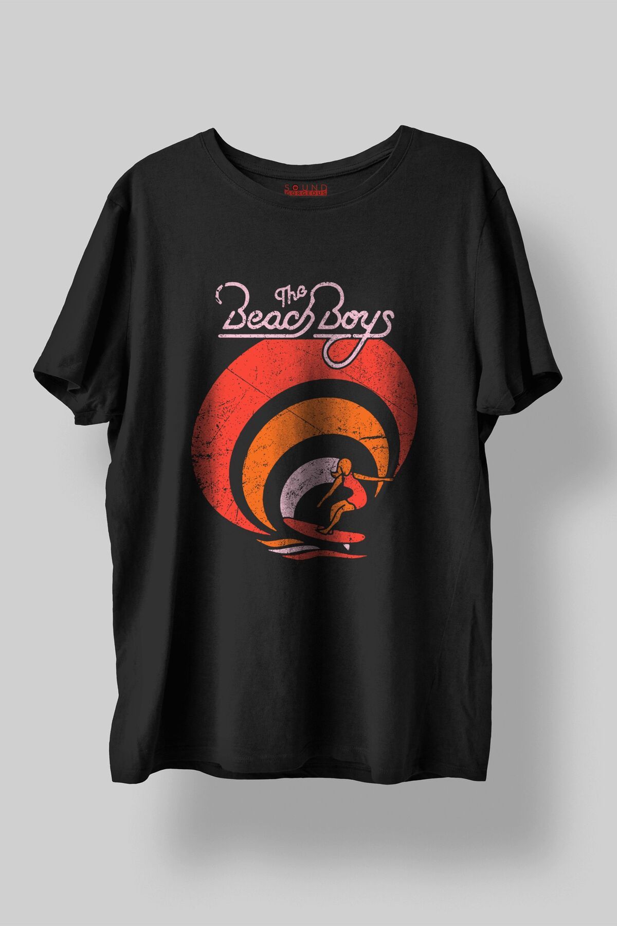 Sound Gorgeous The Beach Boys Baskılı Regular Fit Unisex Siyah T-Shirt %100 Pamuk No:628