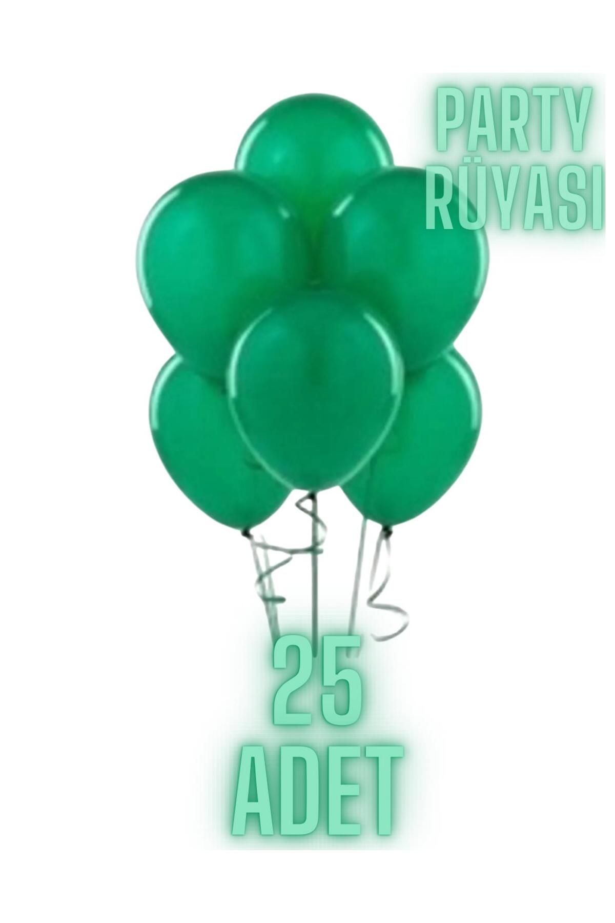 partyrüyası 25 Adet Koyu Yeşil Metalik Balon 12 Inç Metalik Ekstra Parlak Renk