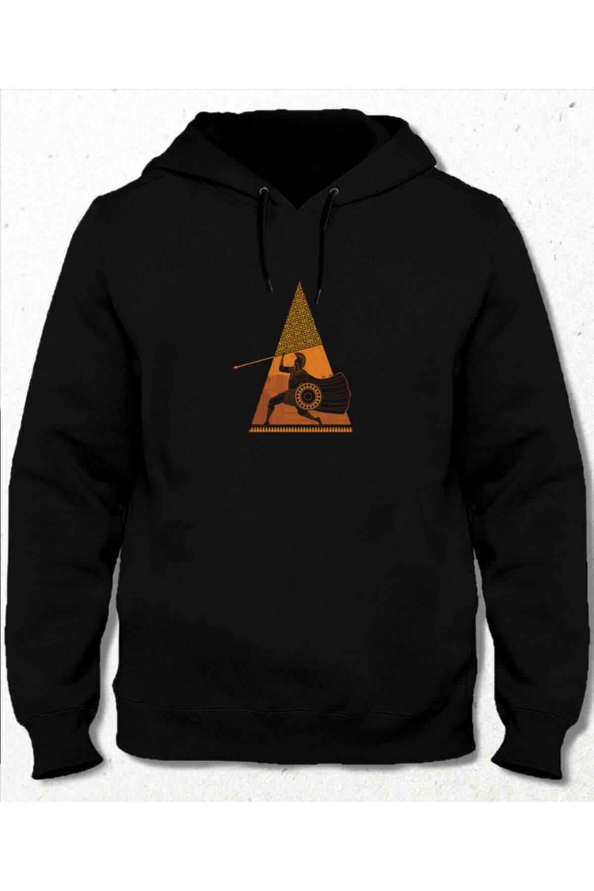 Pisa Art Gladiator Siyah Cepsiz Kapüşonlu Sweatshirt