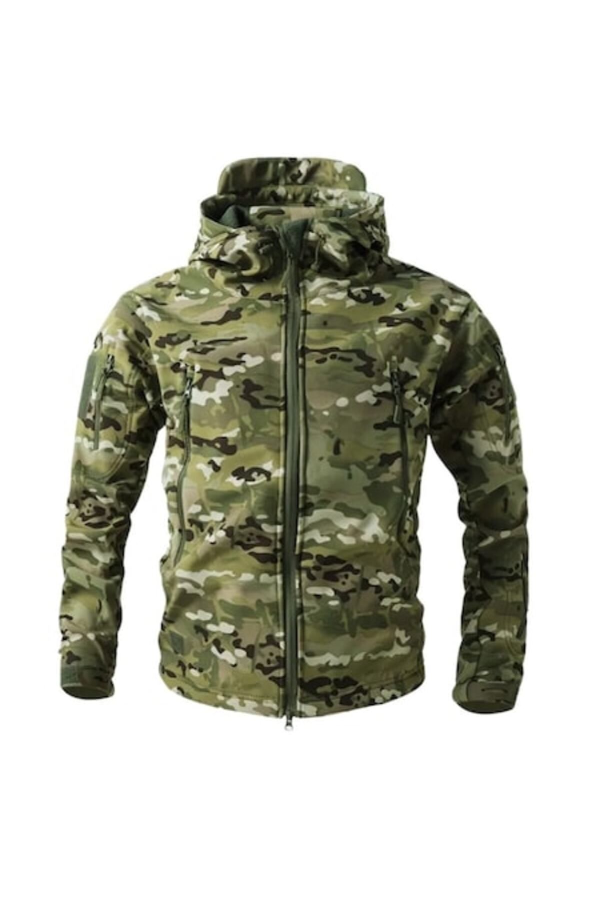 Hipolar-Jacket for Autumn-Winter, Size M, Softshell with Fleece Interior, Camouflage Multicam, Waterproof an 1