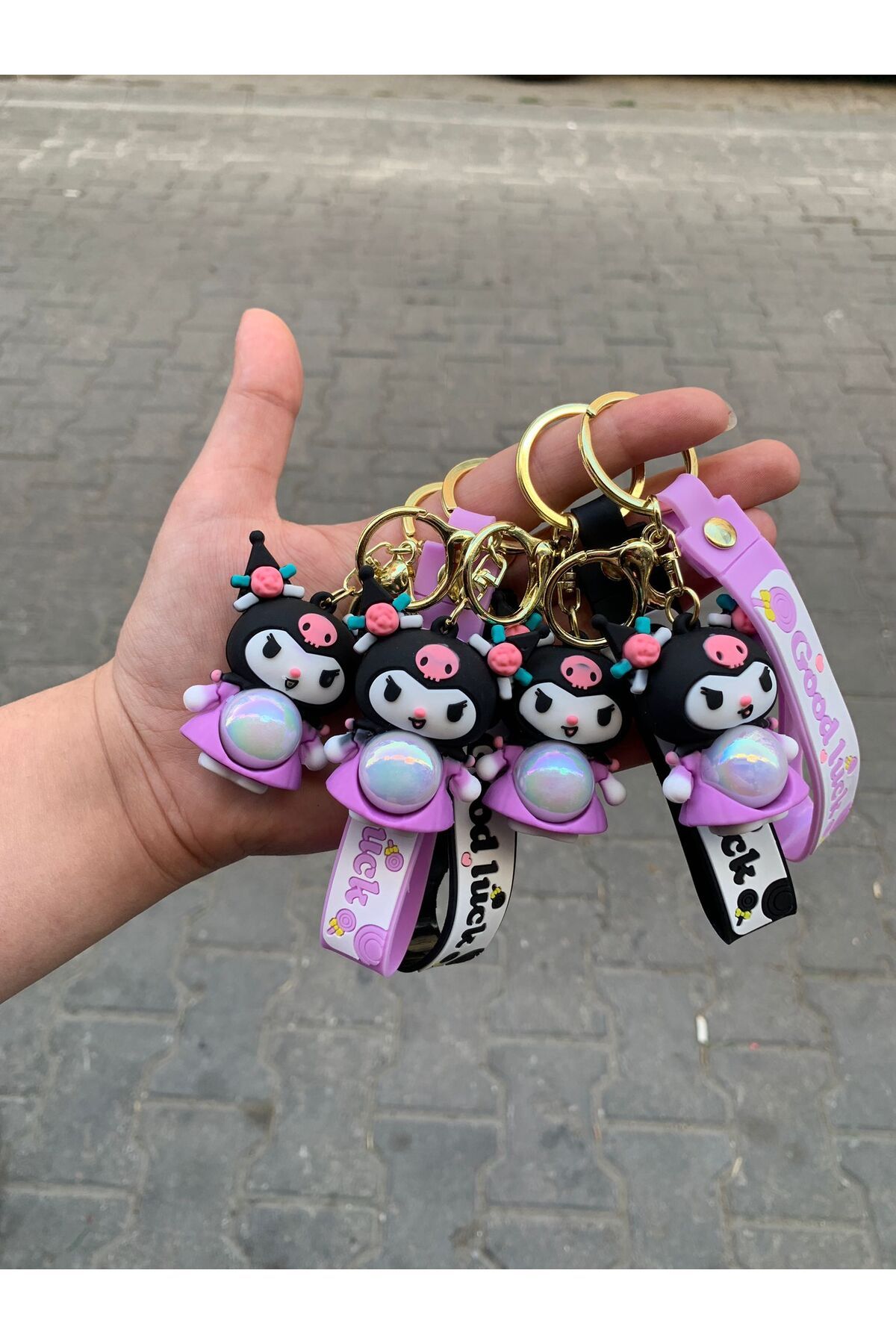 Wolawood Işıklı Anahtarlık Sevimli Maskot 3D Figürlü Şirin Çanta Aksesuarı Hediyelik Minik Oyuncak Anahtarlık