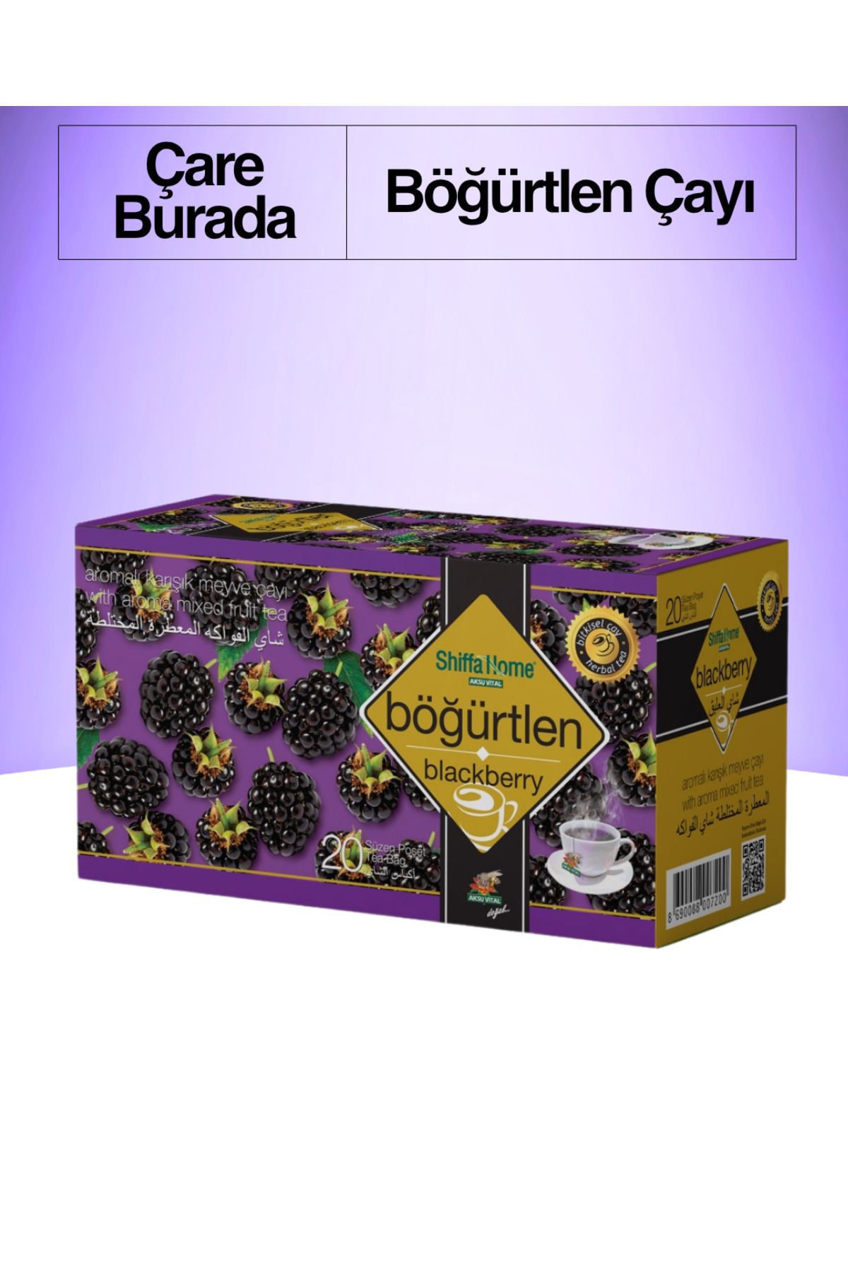 Çare Burada Böğürtlen Aromalı Karışık Meyve Çayı (20 Süzen Poşet)