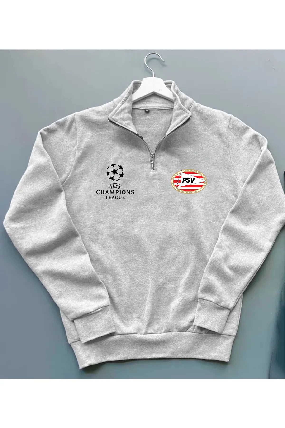 Pisa Art CHAMPİONS LEAGUE PSV EİNDHOVEN DİK YAKA SWEATSHİRT UNİSEX ÖZEL TASARIM