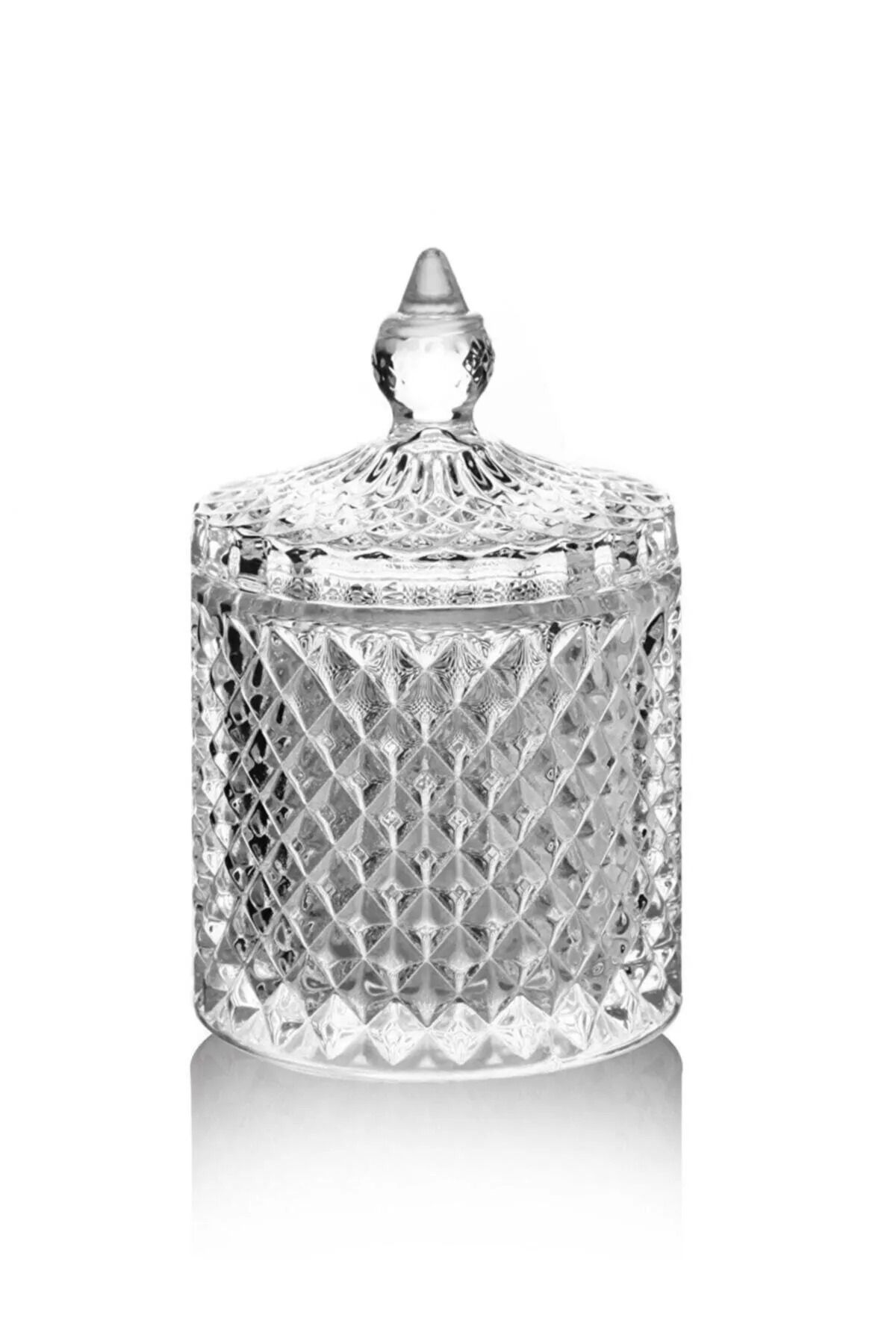 Hanedanev Silindir Şekerlik Glassware Kapaklı Cam Şekerlik Tg1030 8,5x14 Cm