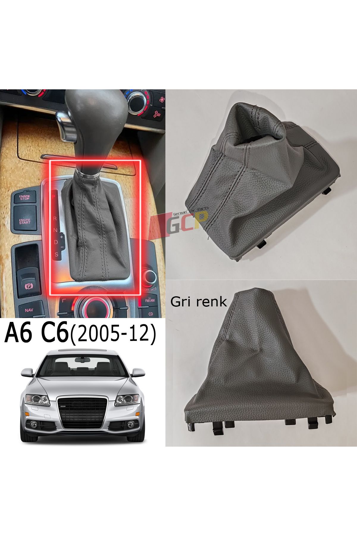 GCP German Car Parts A6 C6 Otomatik Vites Deri Körük Gri