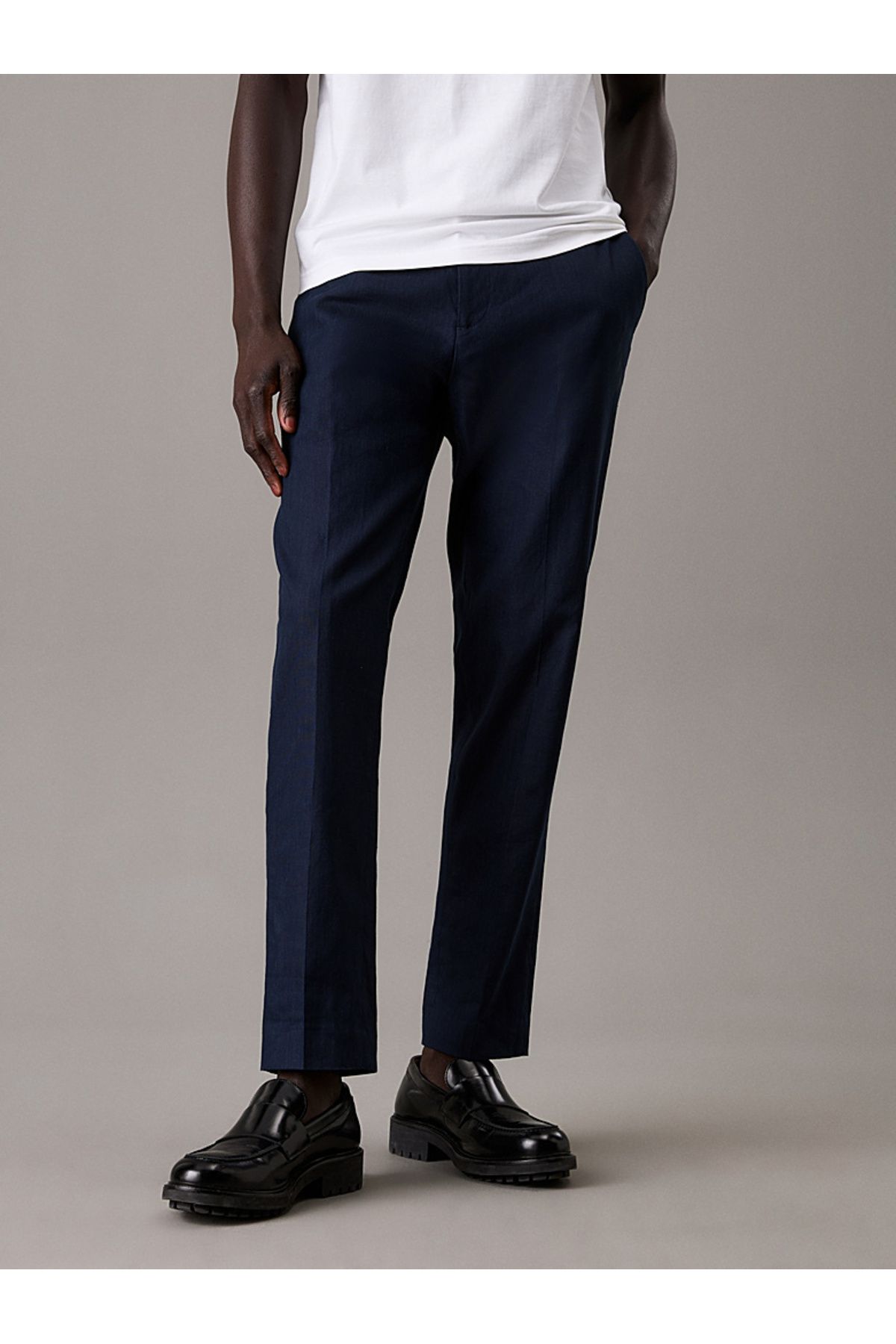 Calvin Klein Tapered Linen Lyocell Trousers