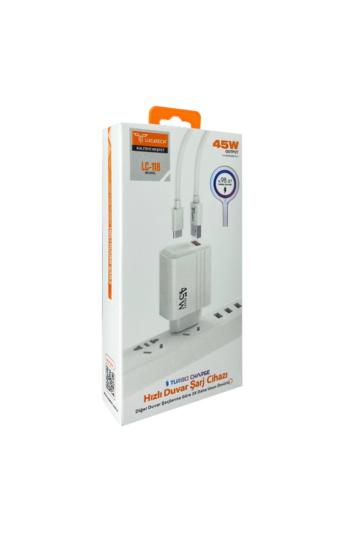 KİLİNCTECHSHOP Lucatech Lc118 45W Type-c Şarj Aleti | Turbo