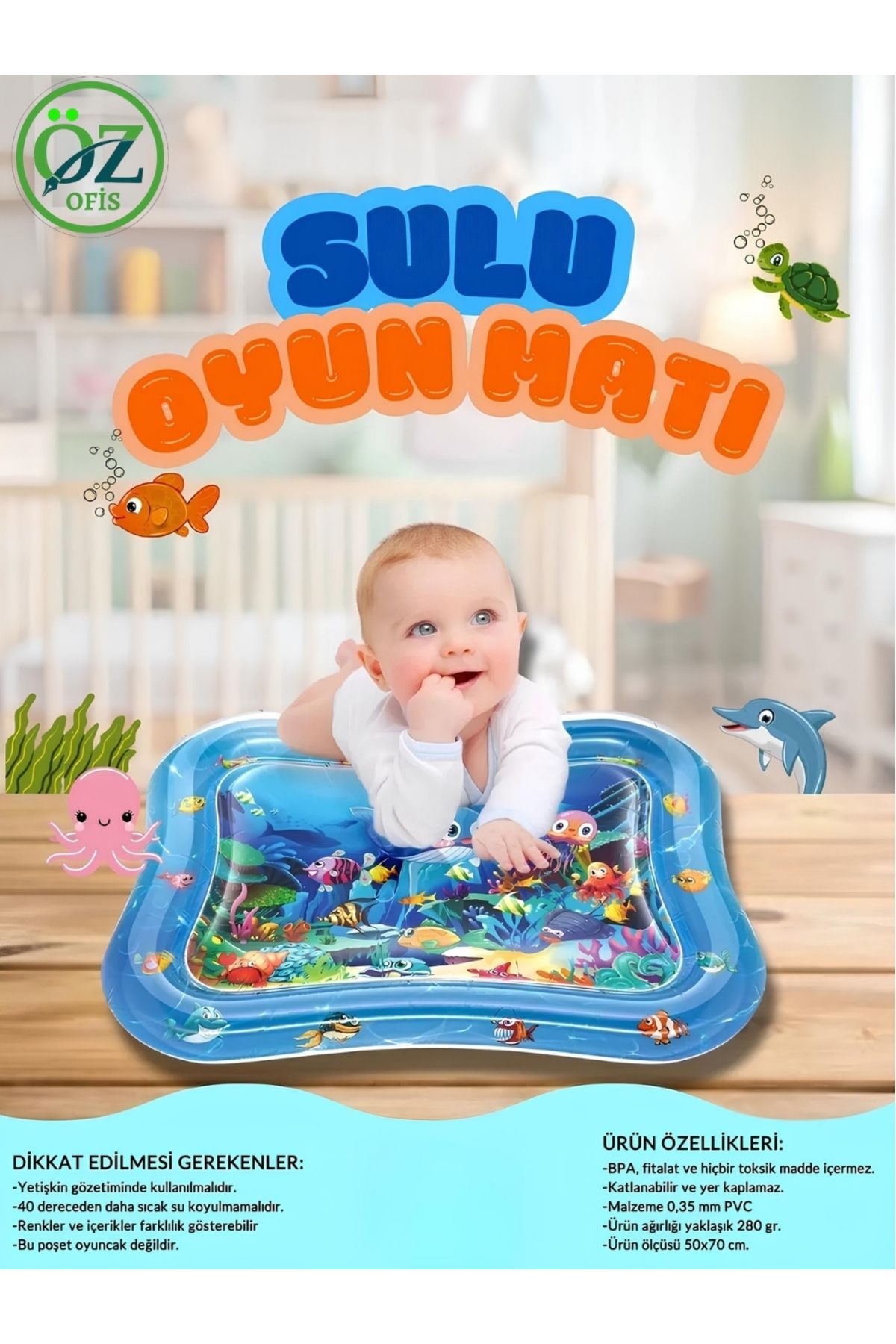 ÖZ OFİS Şişirilebilen Su Aktivite ve Oyun Matı 67x48cm