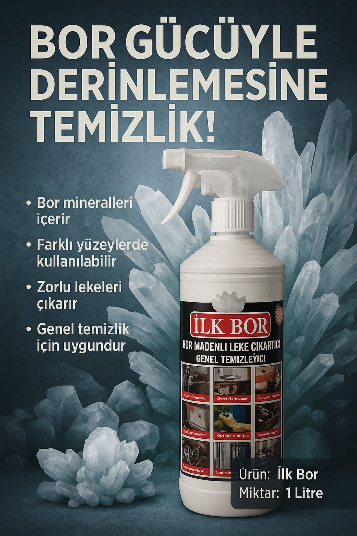 ilkbor BOR MADENLİ LEKE ÇIKARICI GENEL TEMİZLEYİCİ 1 LİTRE