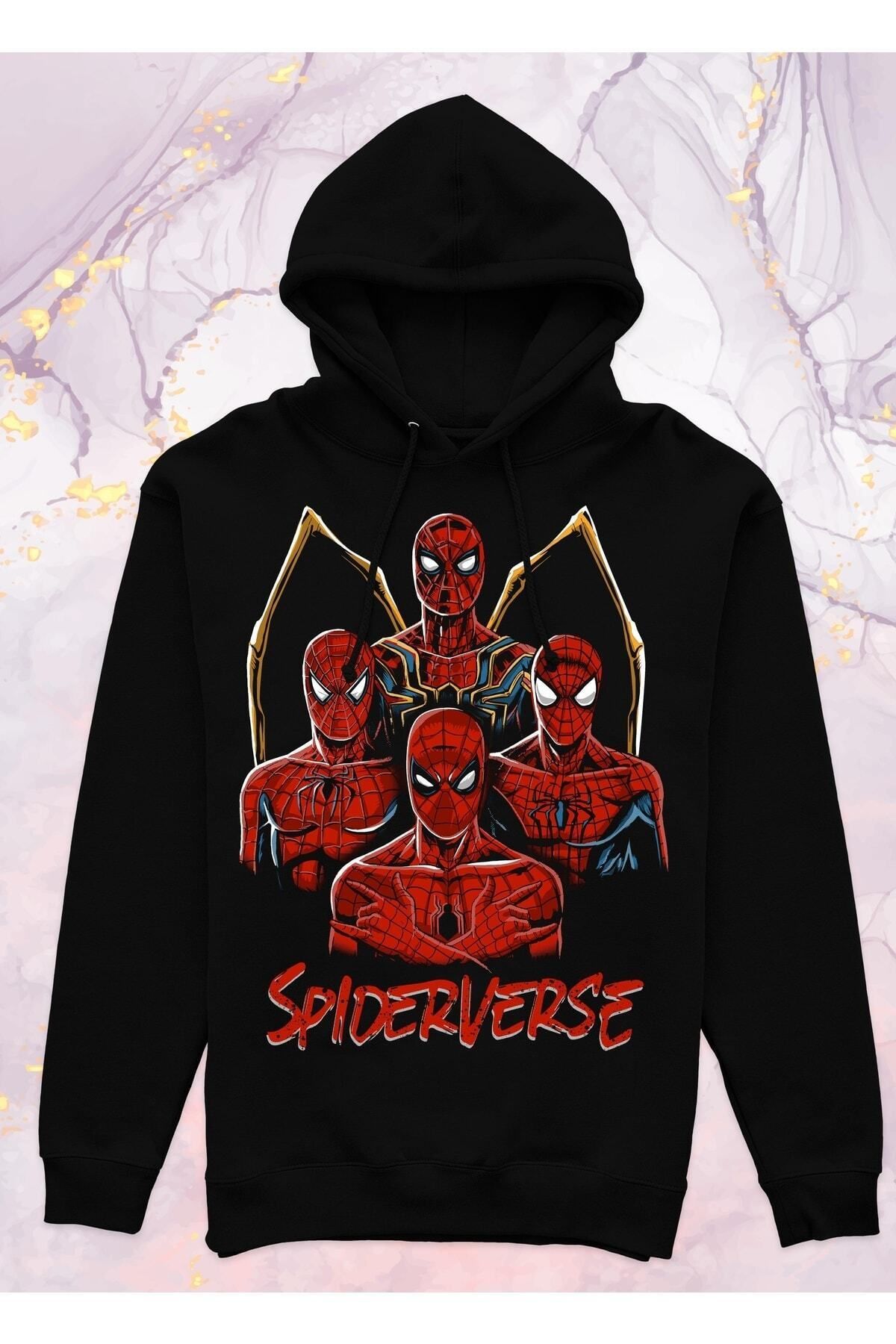 Pisa Art Spider-man (örümcek Adam) - Spiderverse - Cepsiz Kapüşonlu Sweatshirt