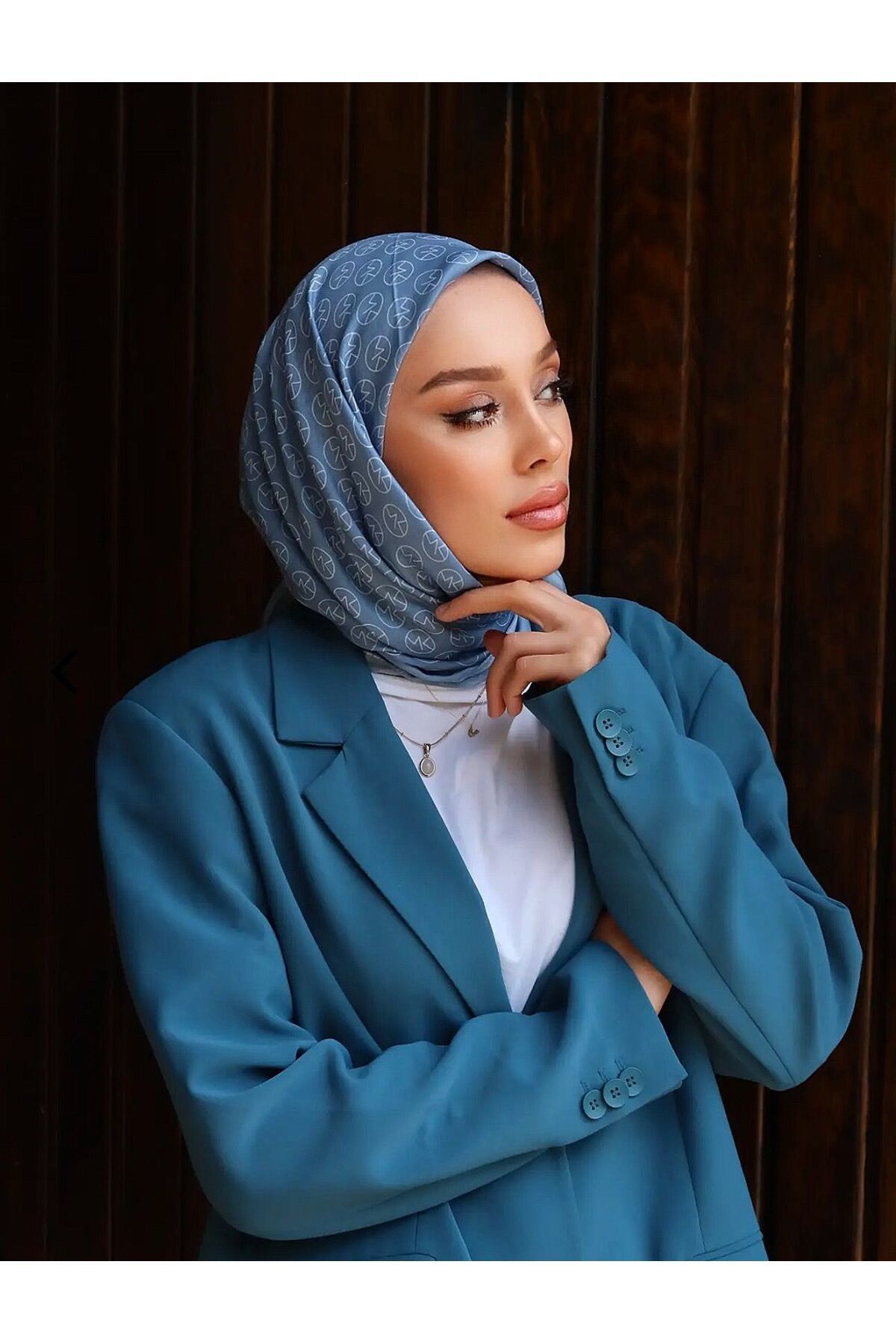 MODA MONOGRAM MK DESEN PAMUK EŞARP