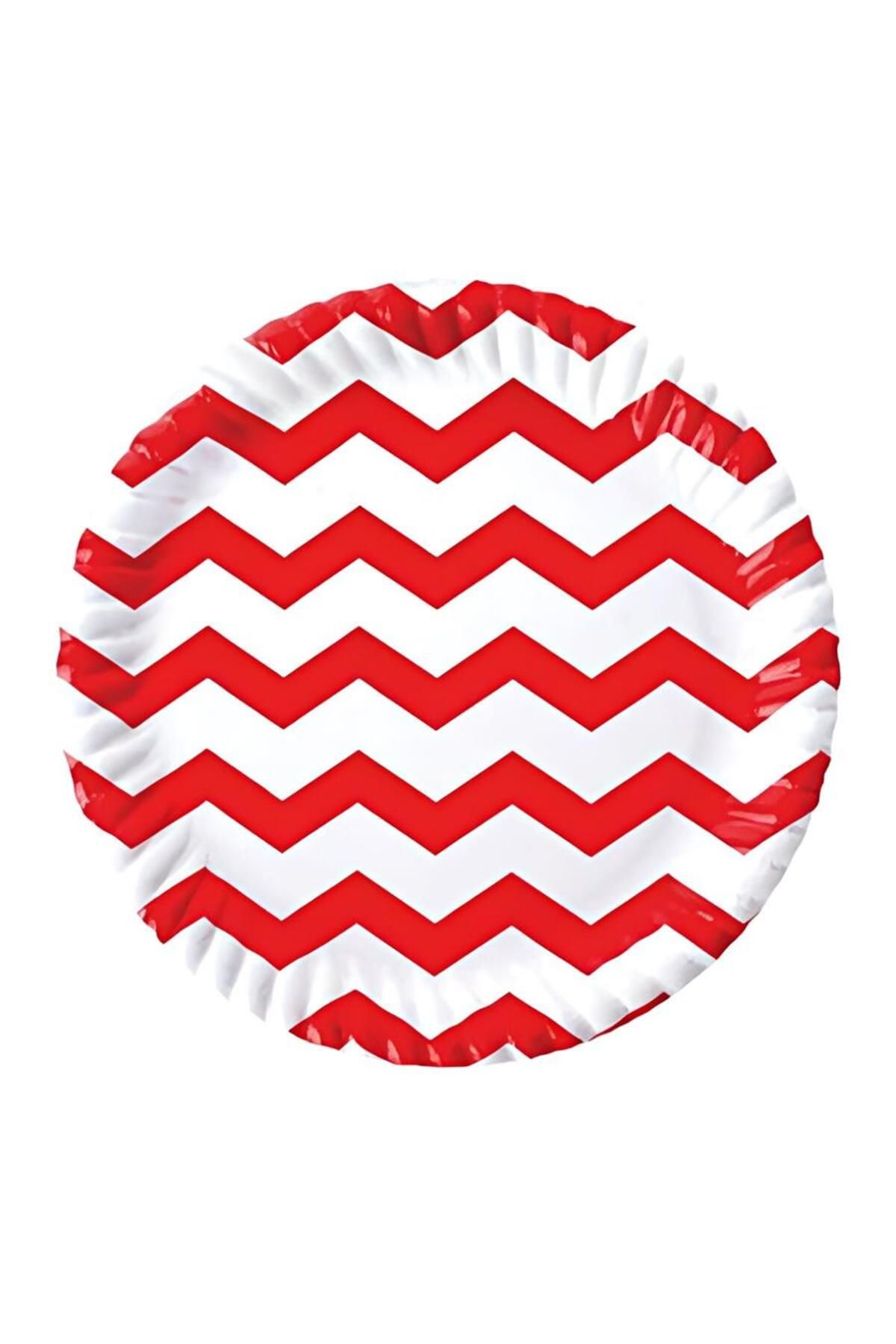 supertrend Süpertrend Kırmızı Zigzag Karton Tabak 23 cm