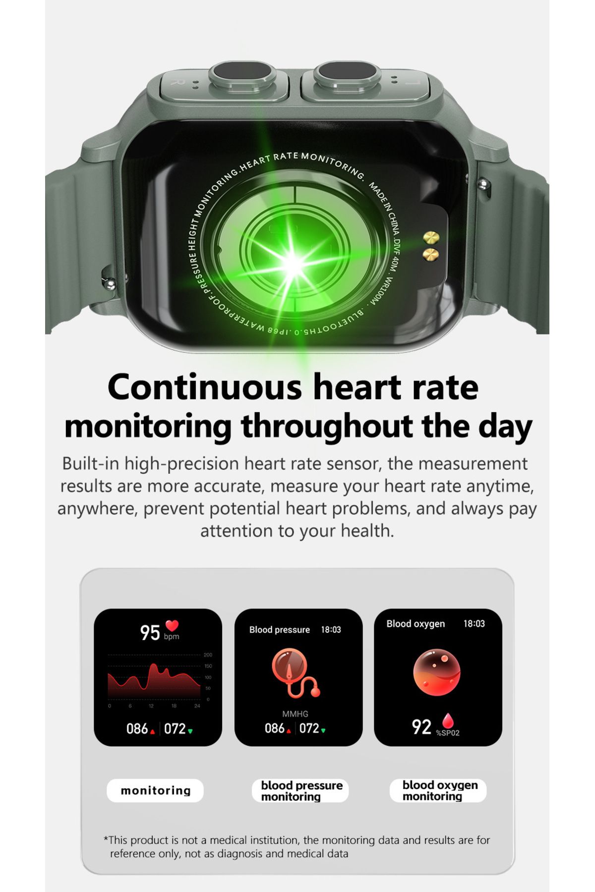 zeevos-n22 smartwatch with built-in Bluetooth headphones, NFC, Bluetooth call, 8