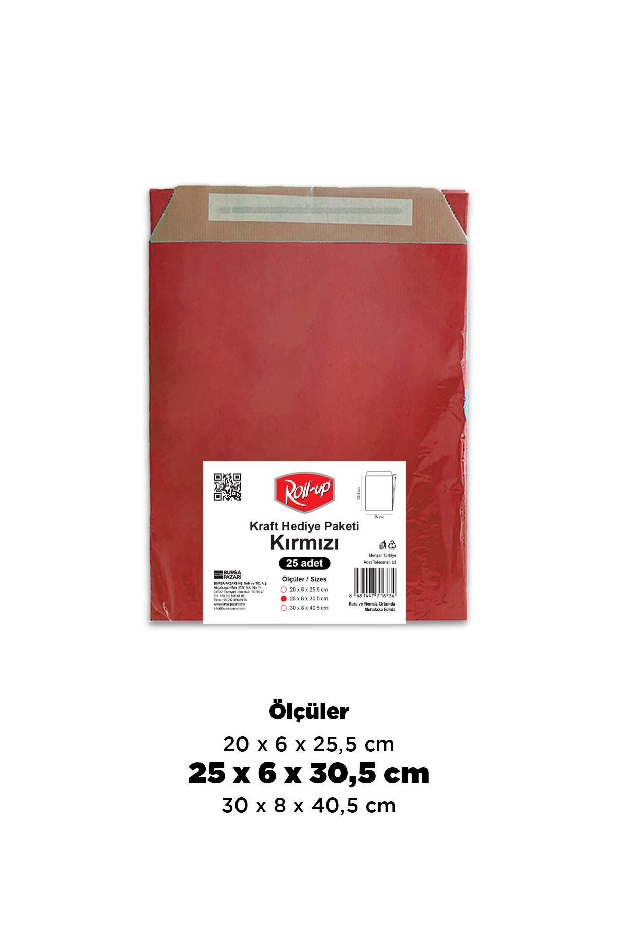 supertrend Süpertrend Roll-up Kraft Hediye Paketi Kırmızı 25x6x30,5x4,5cm 25li