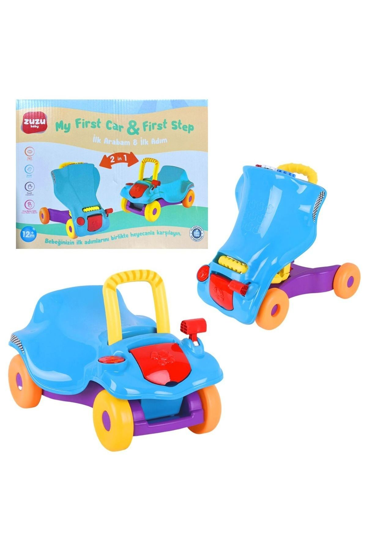 babydoor Toys Oyuncak Aktiviteli İlk Arabam 2 In 1 Ilk Adım Arabası yürüyüş Arkadaşı Yürüteç