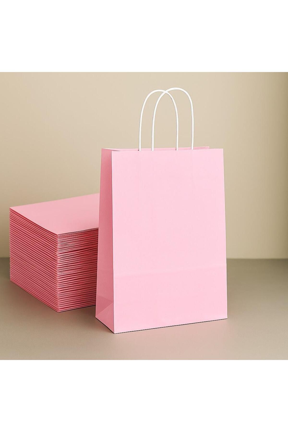 supertrend Süpertrend Roll-up Kraft Çanta Pembe Küçük Boy 18x24cm 25li