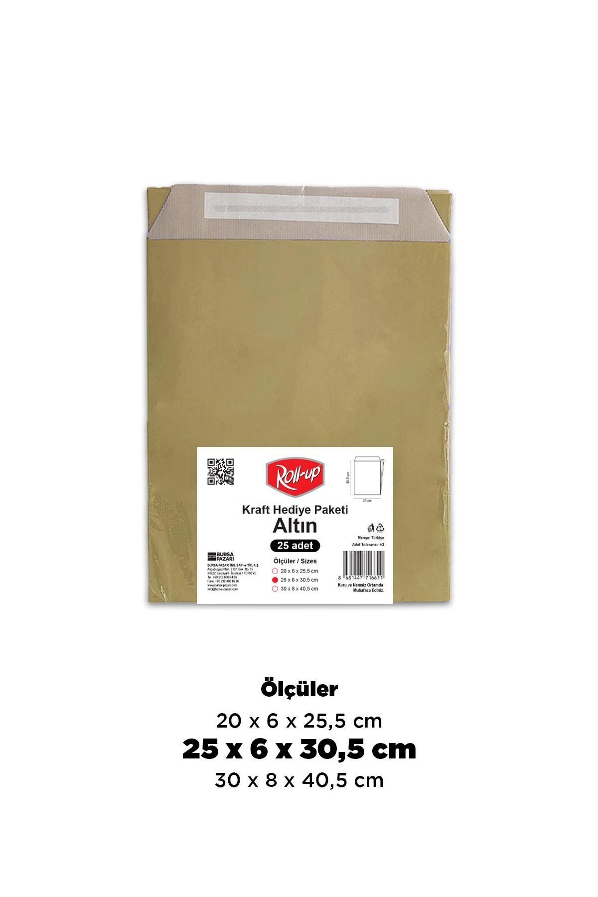 supertrend Süpertrend Roll-up Kraft Hediye Paketi Altın 25x6x30,5x4,5cm 25li