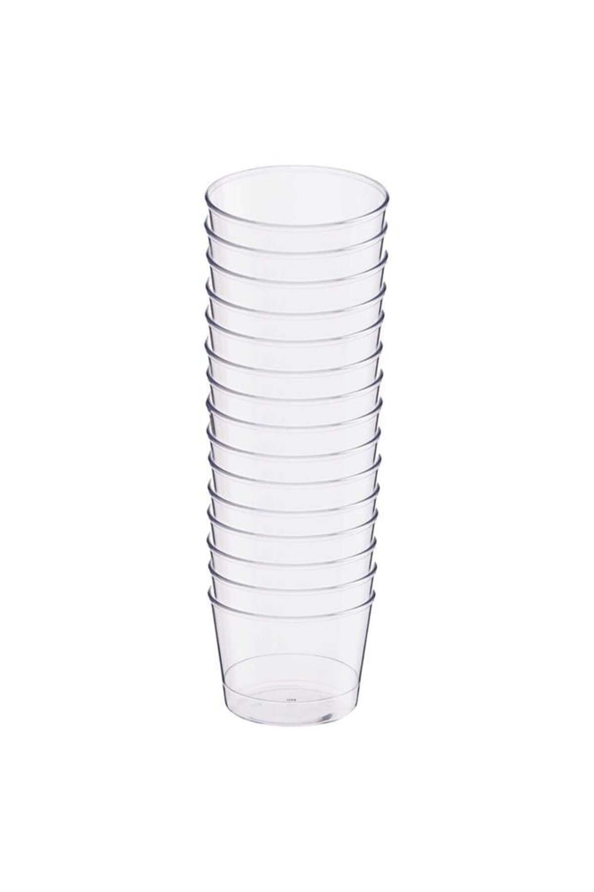 alsepeteavm Plastik Kristal Silindir Tatlı Kasesi 250cc 15li