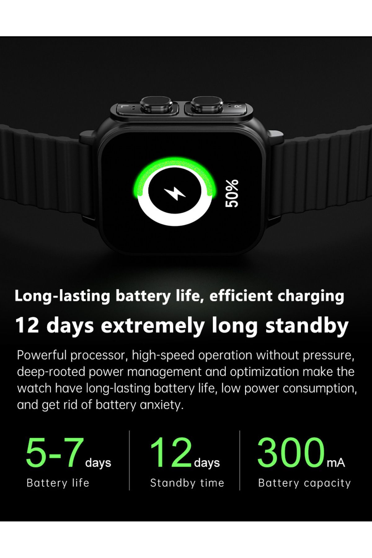 zeevos-n22 smartwatch with built-in Bluetooth headphones, NFC, Bluetooth call, 7