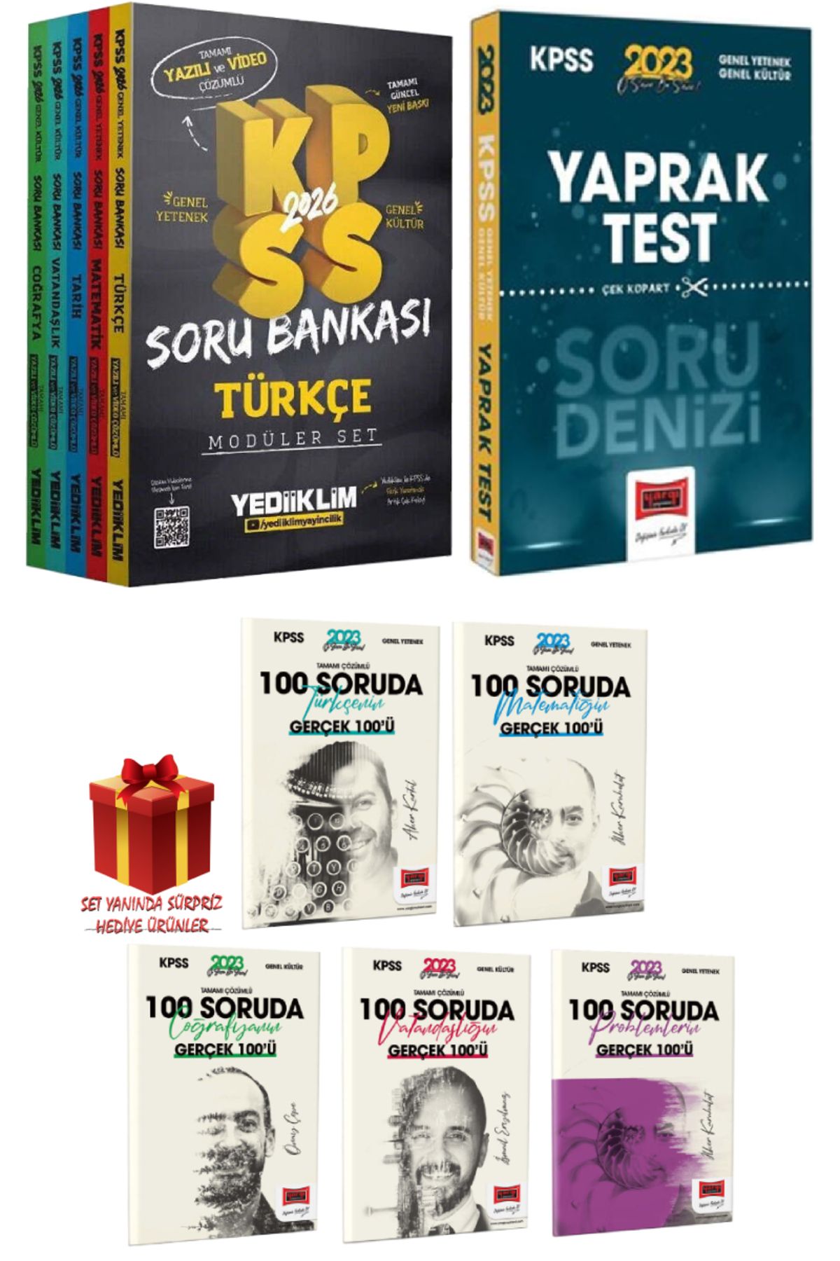 Yediiklim Yayınları 2026 Yediiklim KPSS Soru Bankası Modüler Set+Yargı GYGK Yaprak Test+KPSS 100 Soruda Seti