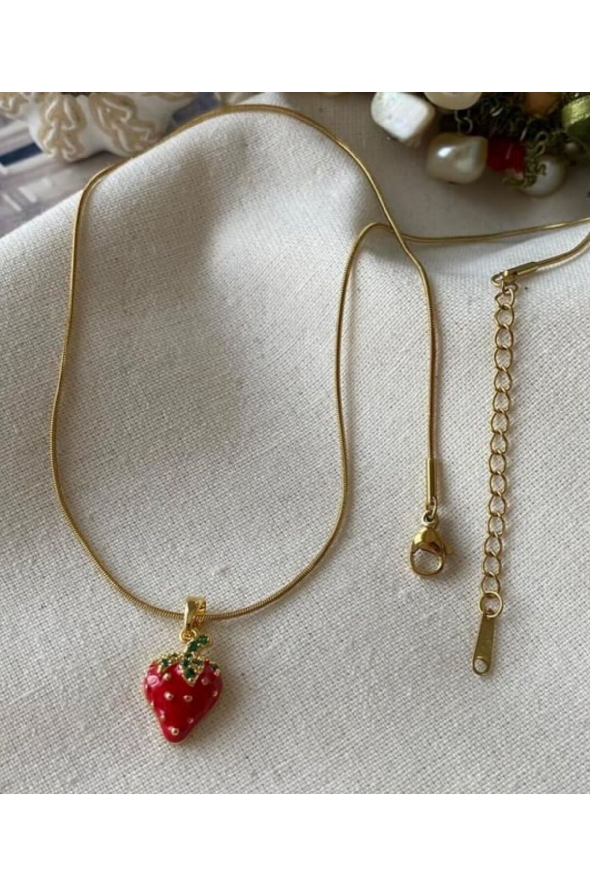 Giz Accesories ÇELİK ÇİLEK KOLYE