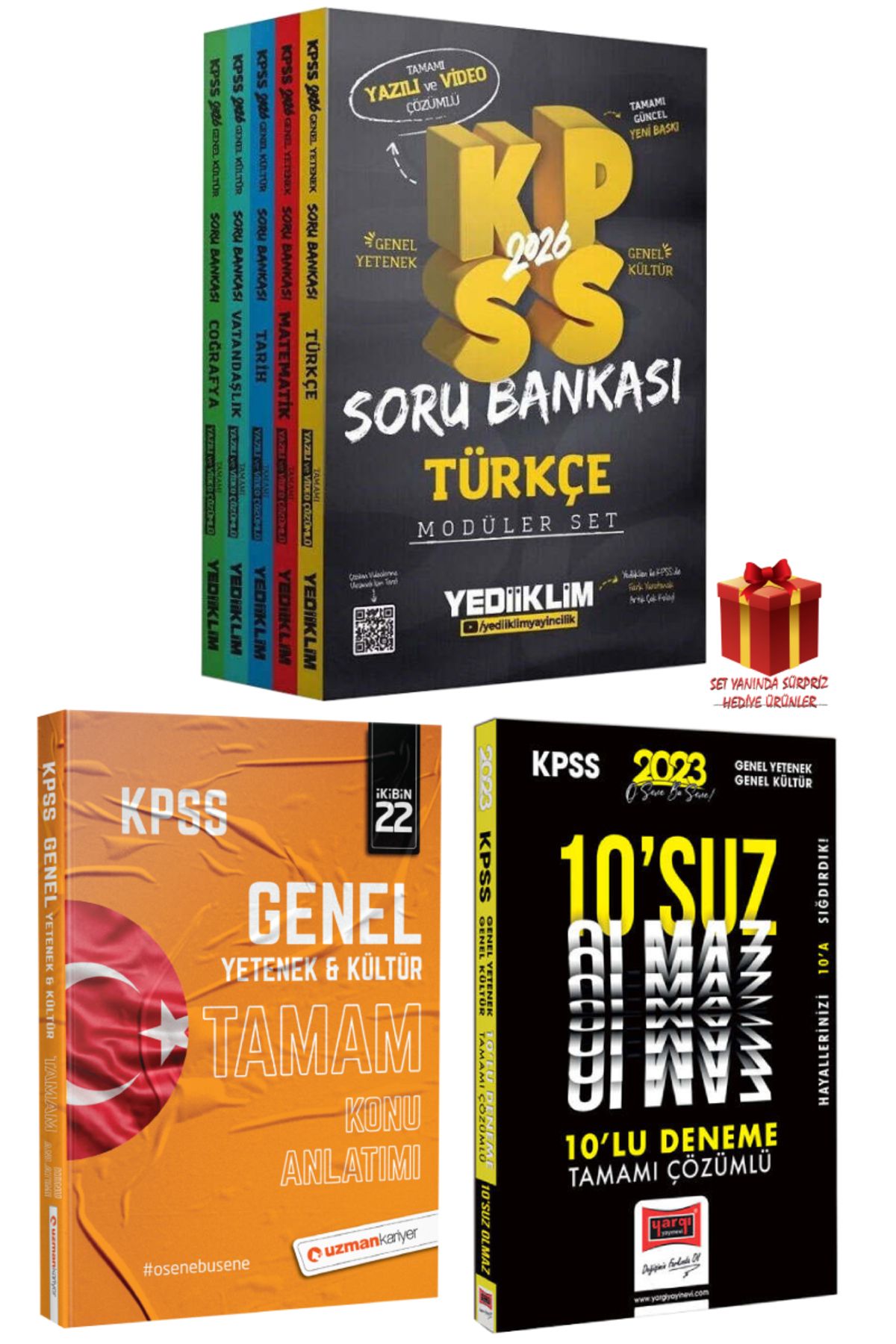 Yediiklim Yayınları 2026 Yediiklim KPSS Soru Bankası Modüler Set+Uzmankariyer GYGK Konu Anlatım+Deneme