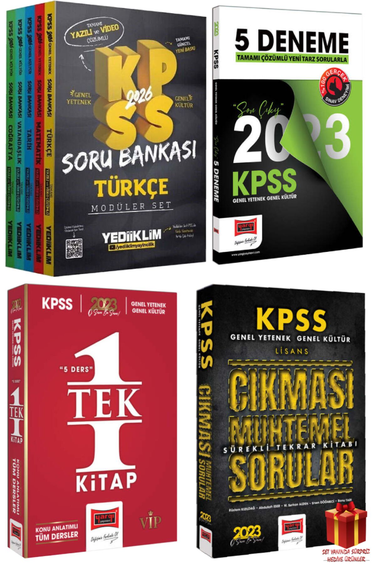 Yediiklim Yayınları 2026 Yediiklim KPSS Soru Bankası Modüler Set+Yargı GYGK Deneme+Konu Anlatım+Çıkması Muhtemel