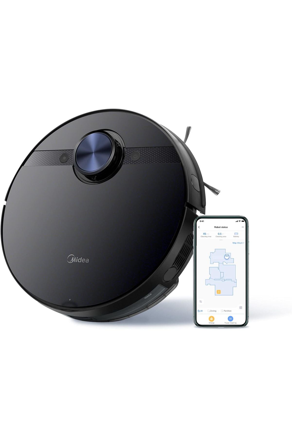 Midea M7 Robot Süpürge 4000 Pa, Moplu, 150 dk, Alexa Uyumlu, Haritalama, Sanal Duvarlı