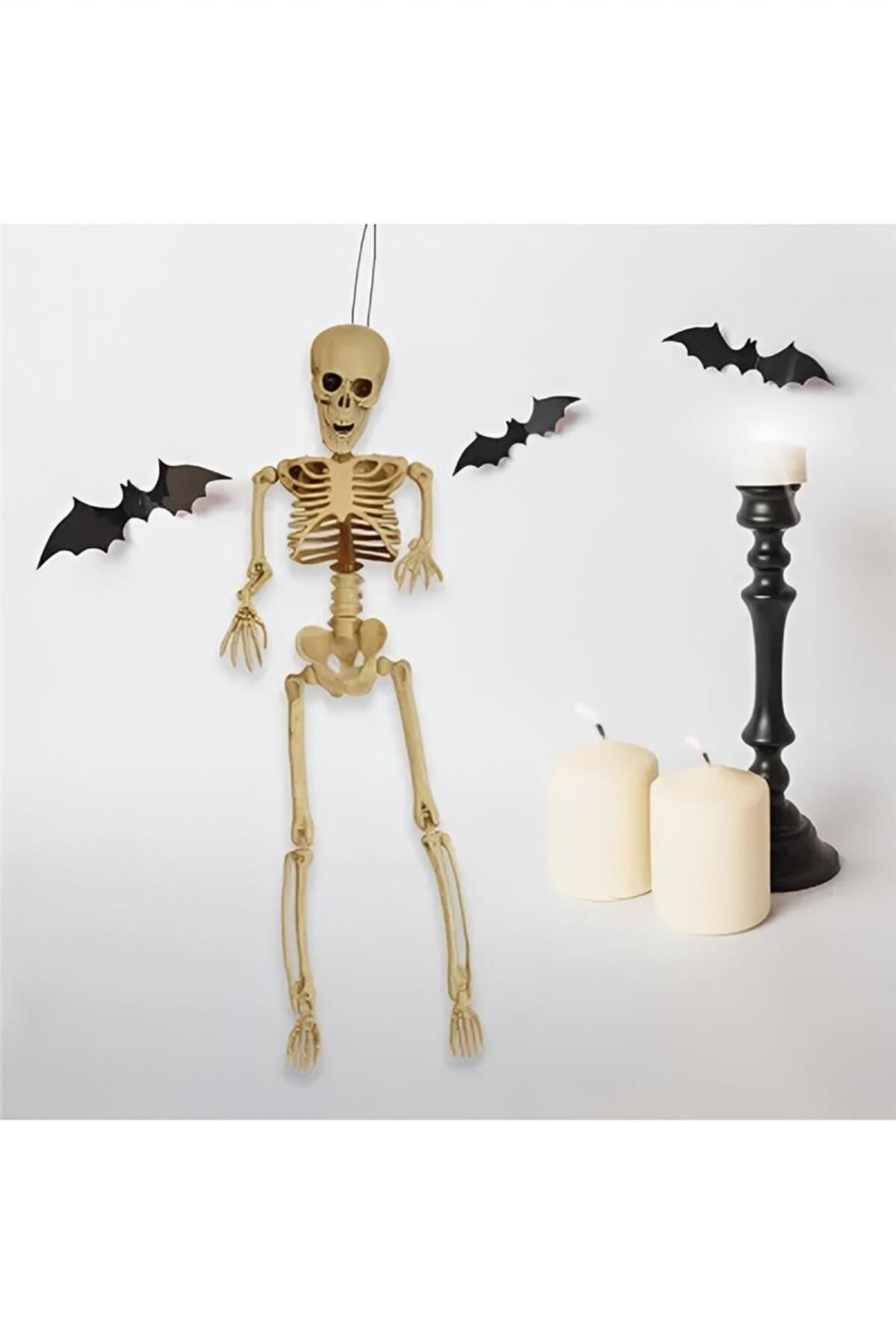 playzone Halloween Plastik İskelet Dekor - Beyaz